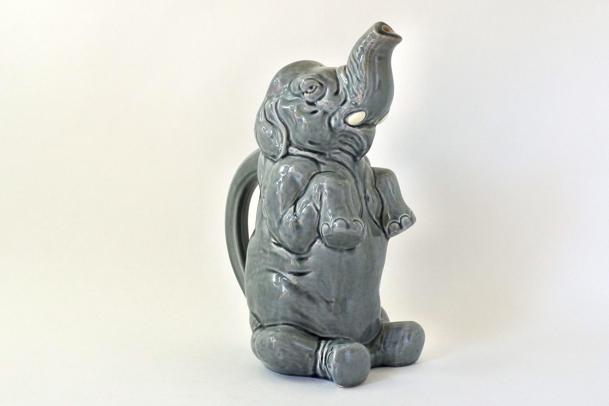 Brocca in ceramica barbotine a forma di elefante - Sarreguemines - 4