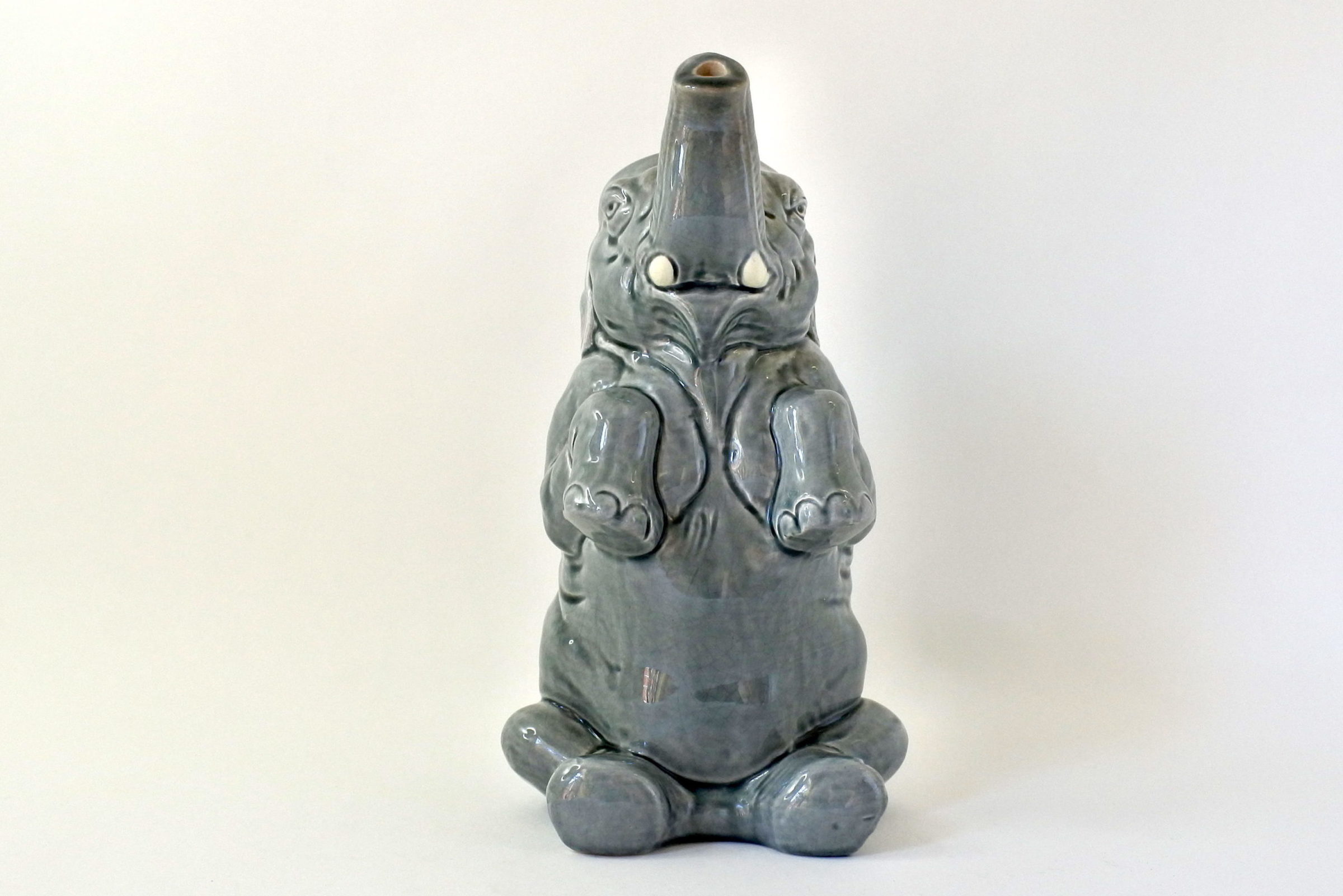 Brocca in ceramica barbotine a forma di elefante - Sarreguemines - 5