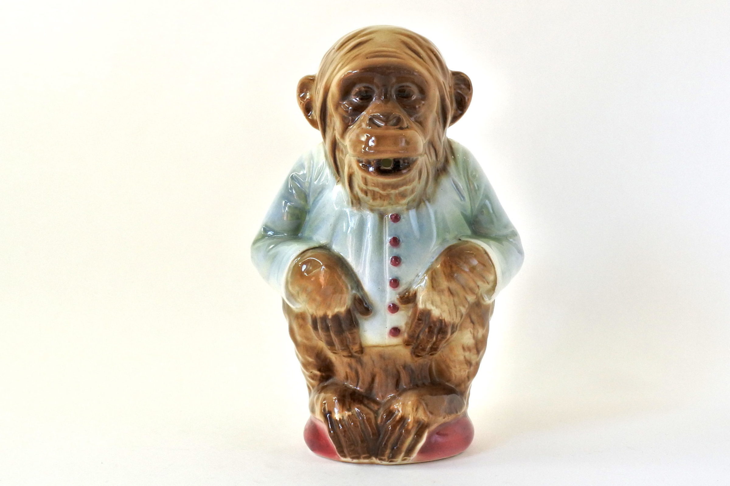 Brocca in ceramica barbotine con forma di scimmia - Saint Clément n° 435 - 5