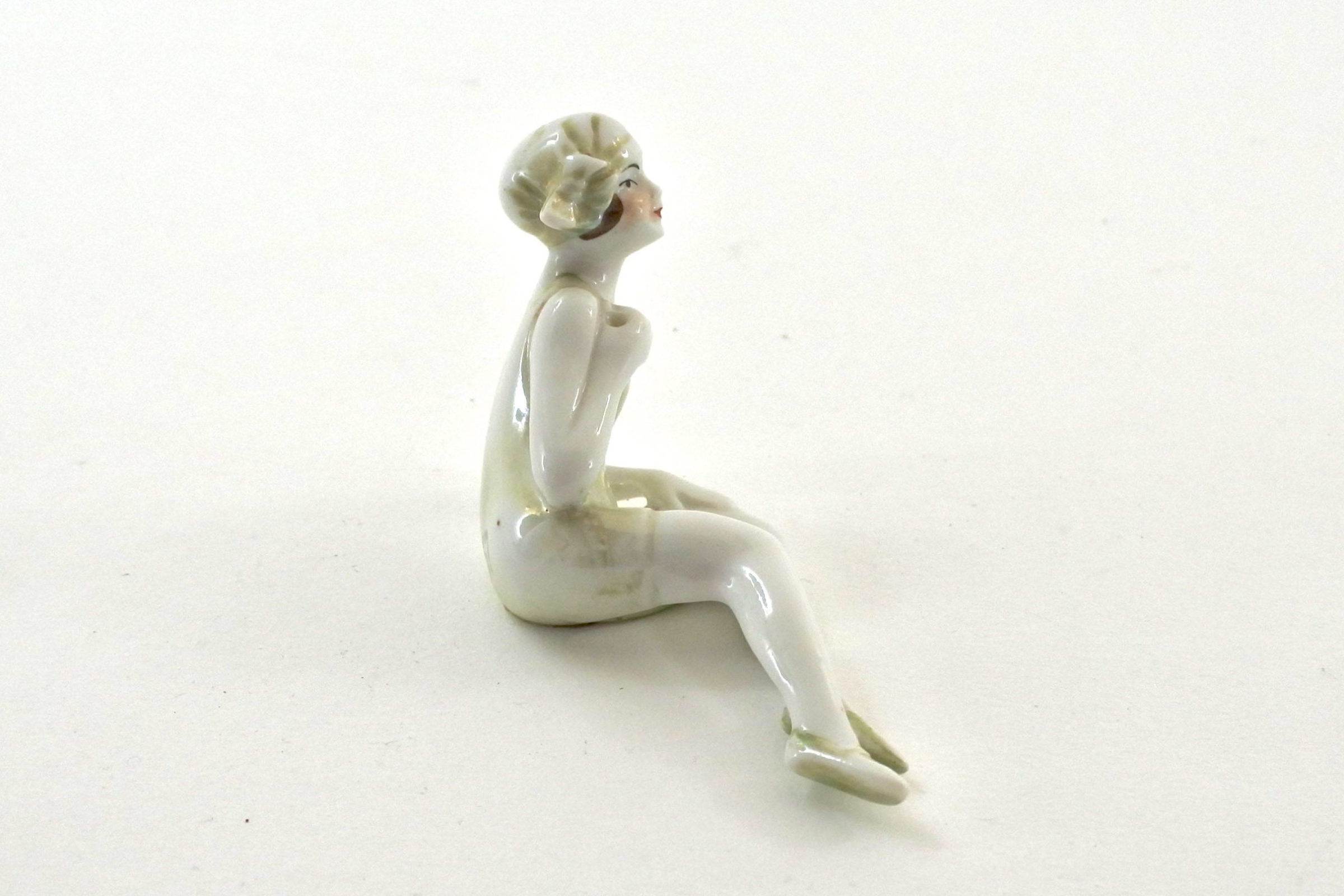 Statuina in ceramica con donna in costume - baigneuse - 2