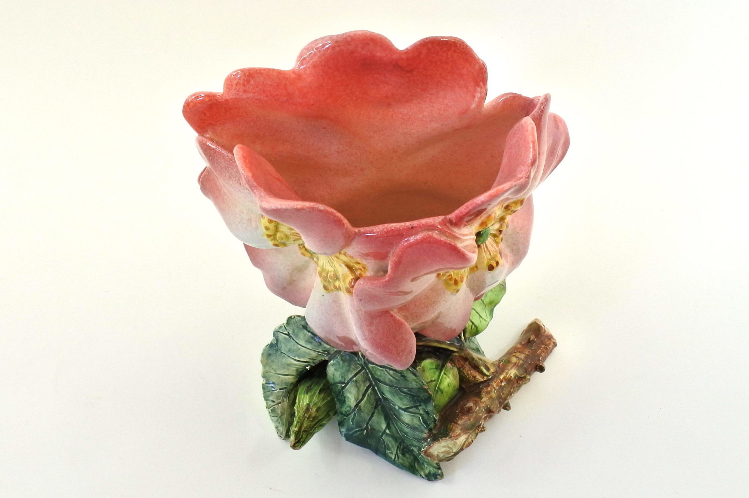 Vaso Massier in ceramica barbotine a forma di tre anemoni - Delphin Massier - 5