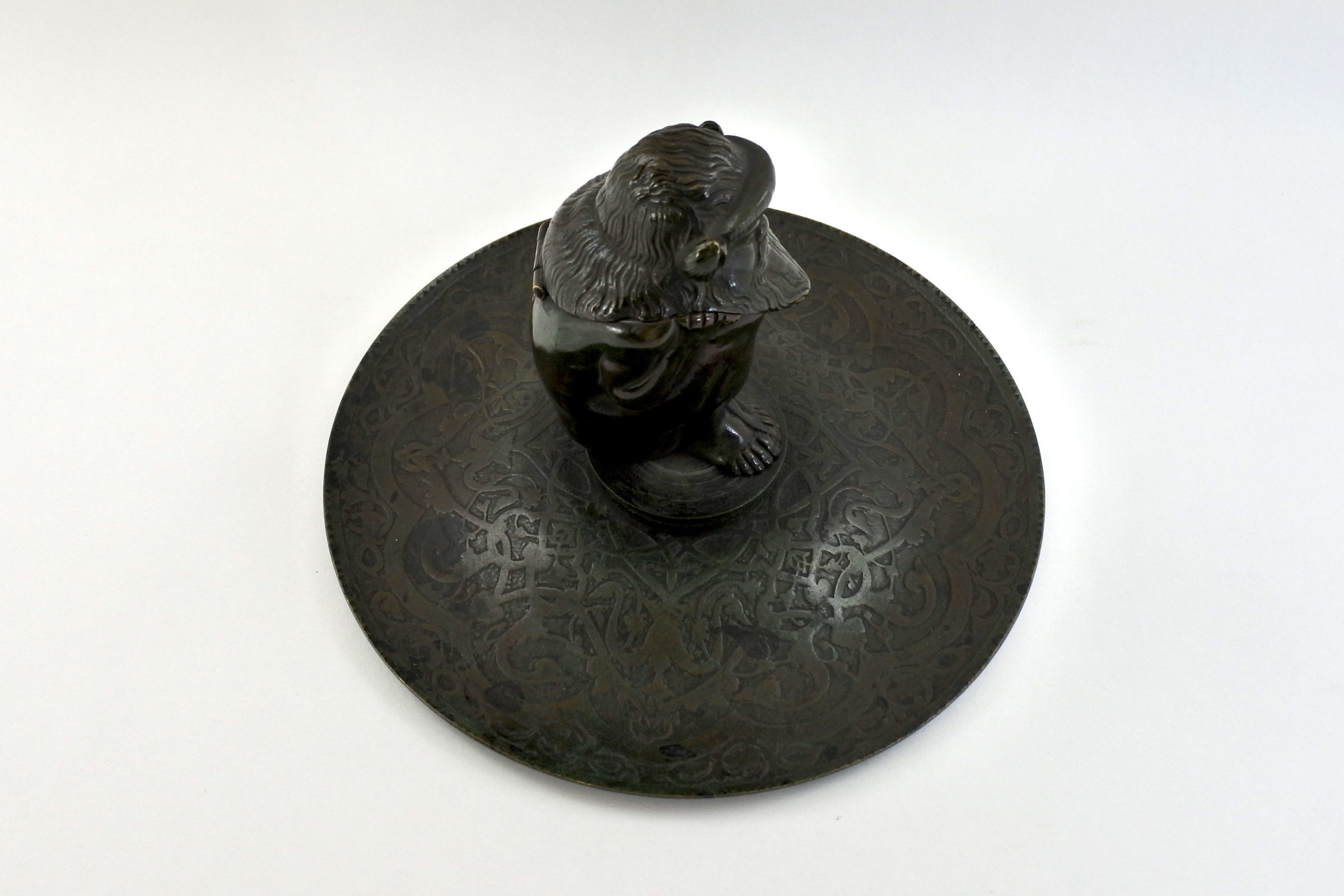 Calamaio in bronzo con presunto bafometto - 5
