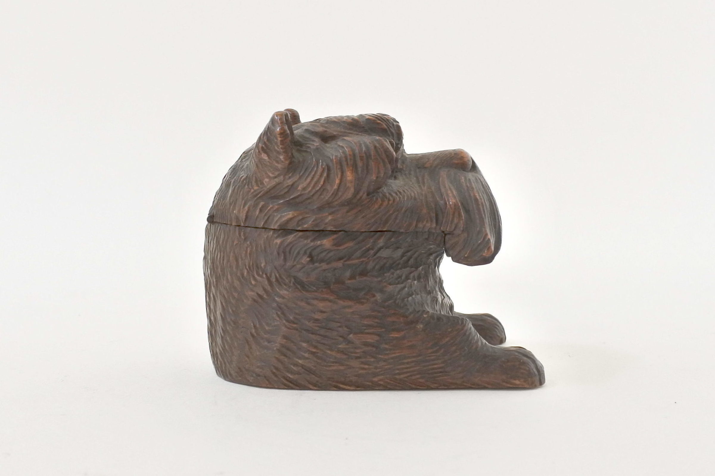 Calamaio scolpito in legno a forma di cane - 4