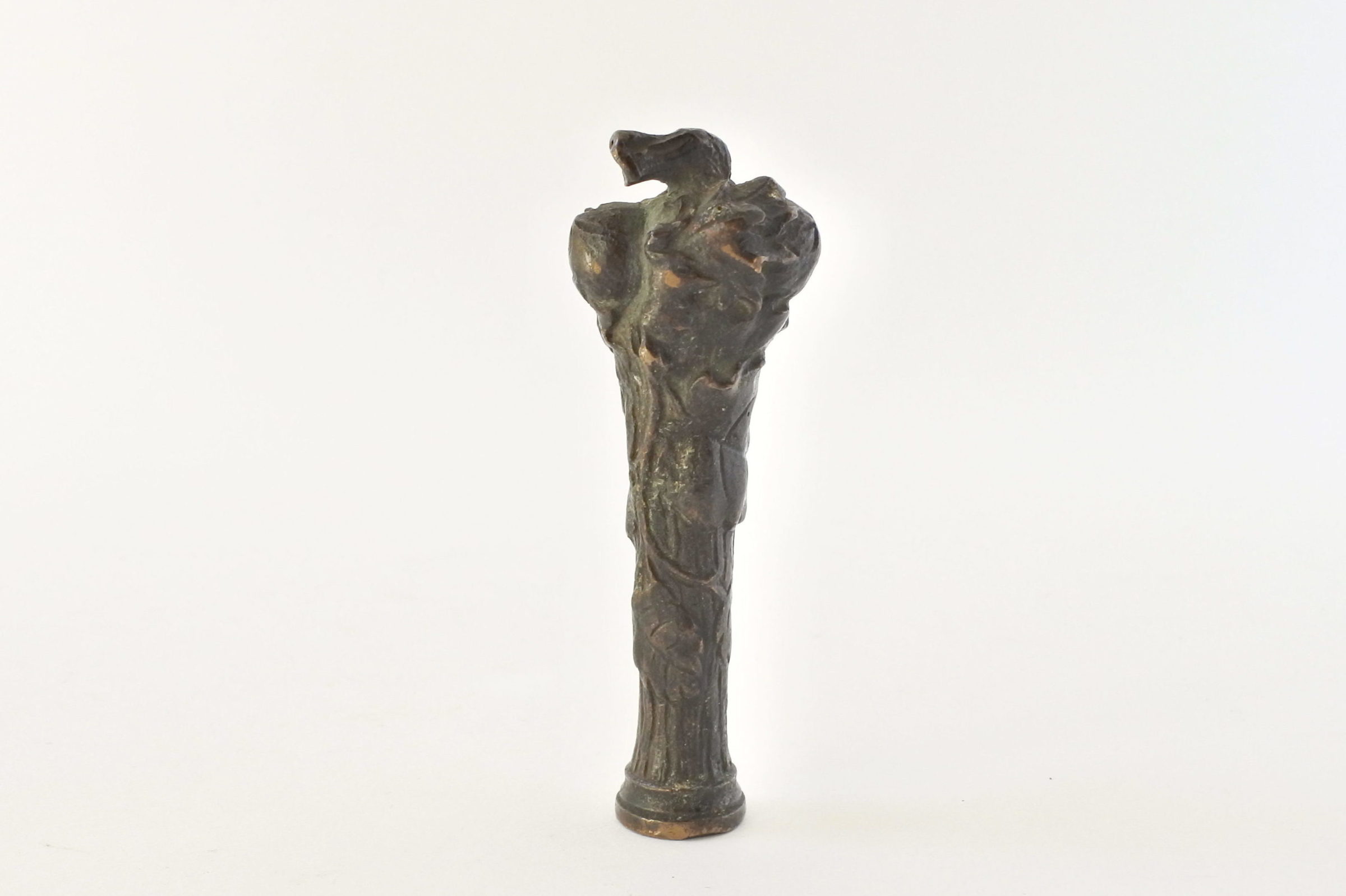 Sigillo in bronzo finemente modellato con tipario da incidere