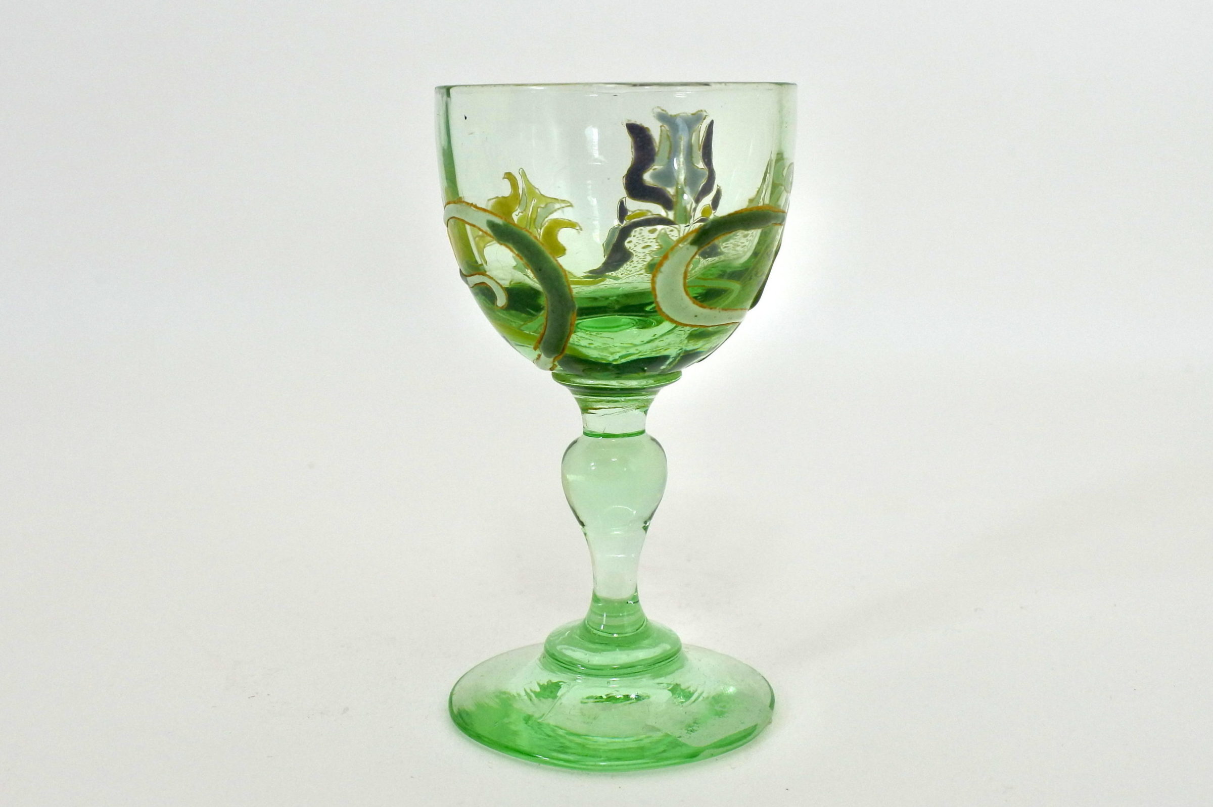 Bicchierino Legras a calice in vetro soffiato e smalti con iris - 4
