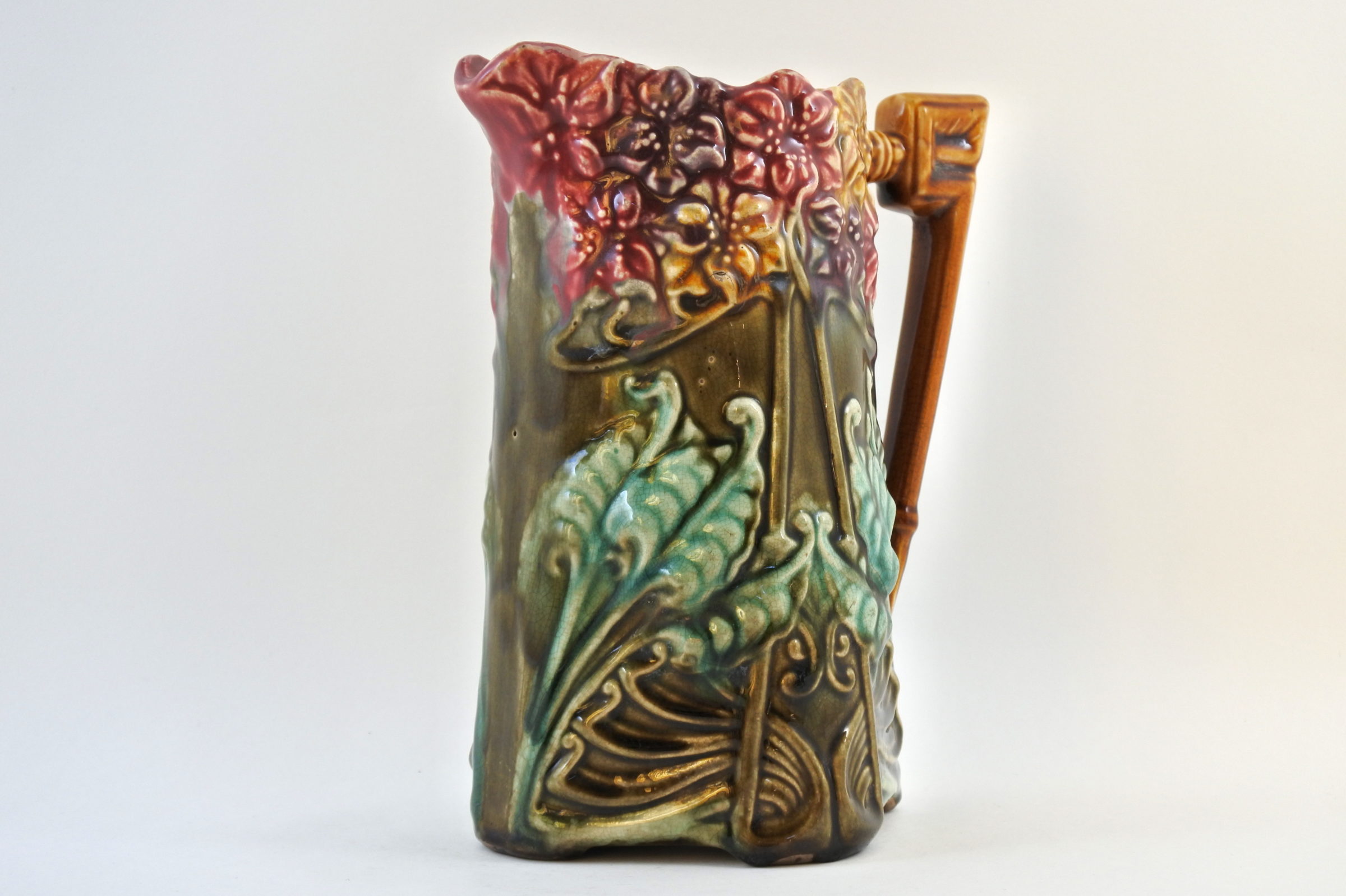 Brocca in ceramica barbotine con giacinti - Jacinthes