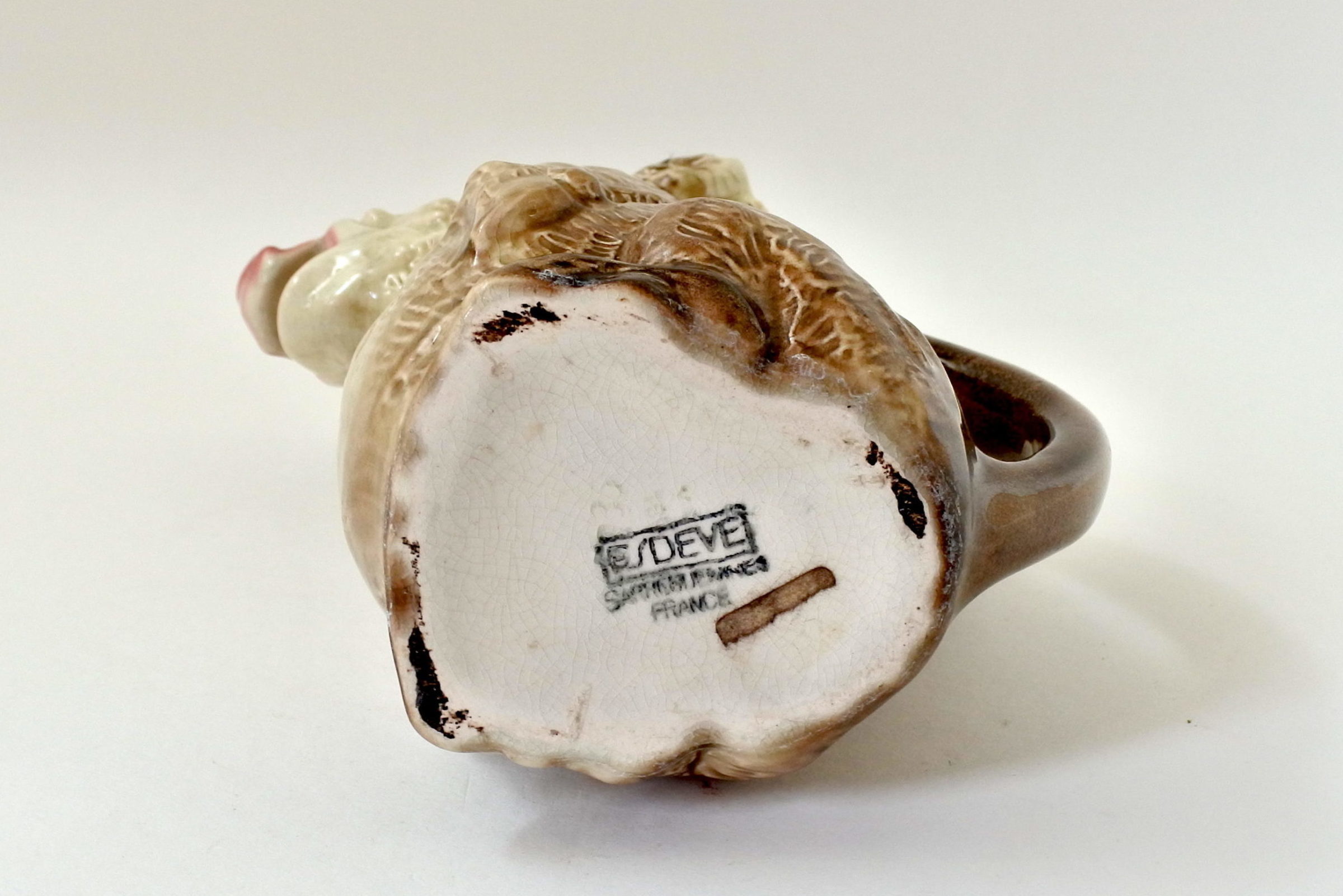 Brocca in ceramica barbotine a forma di cinghiale - 6