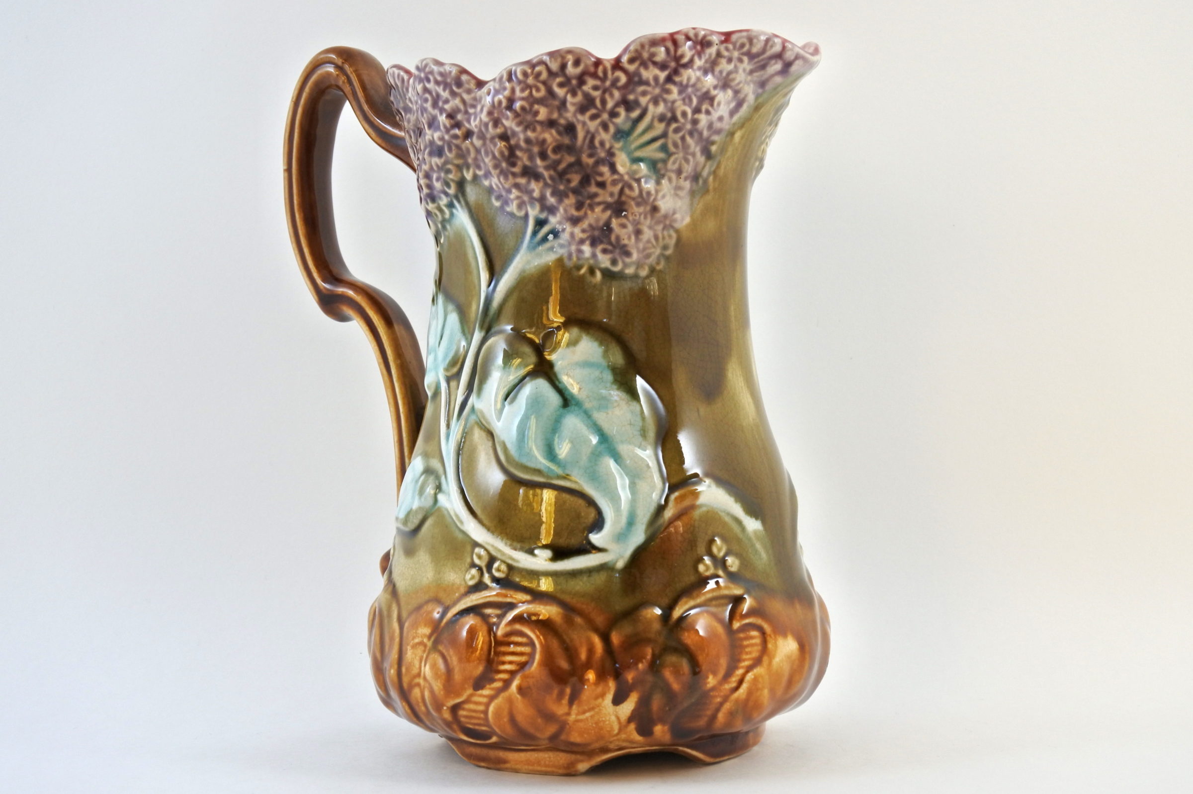 Brocca in ceramica barbotine con lillà - Onnaing n° 736 - 4