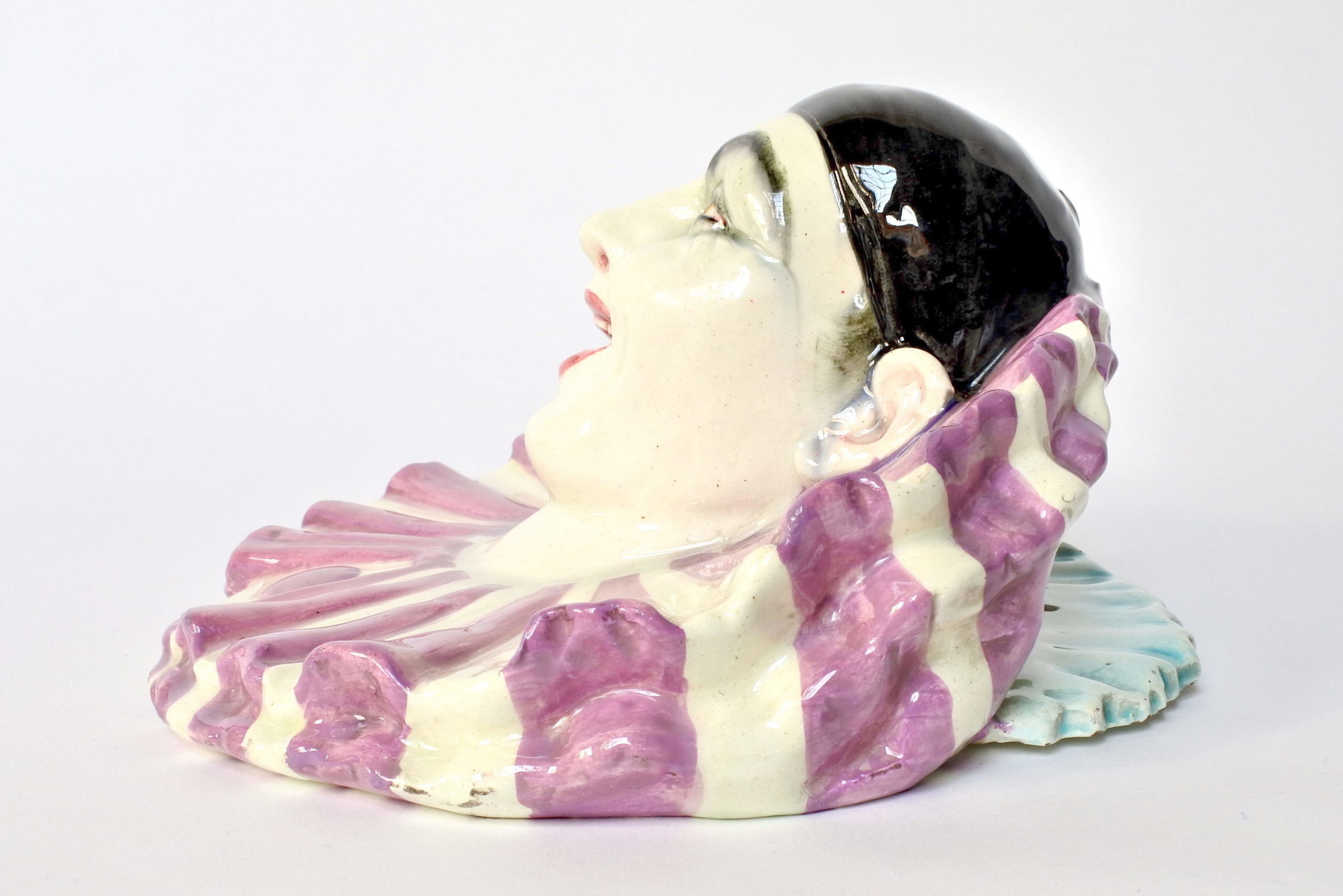 Portafiori Massier in ceramica barbotine rappresentante testa di clown - 2