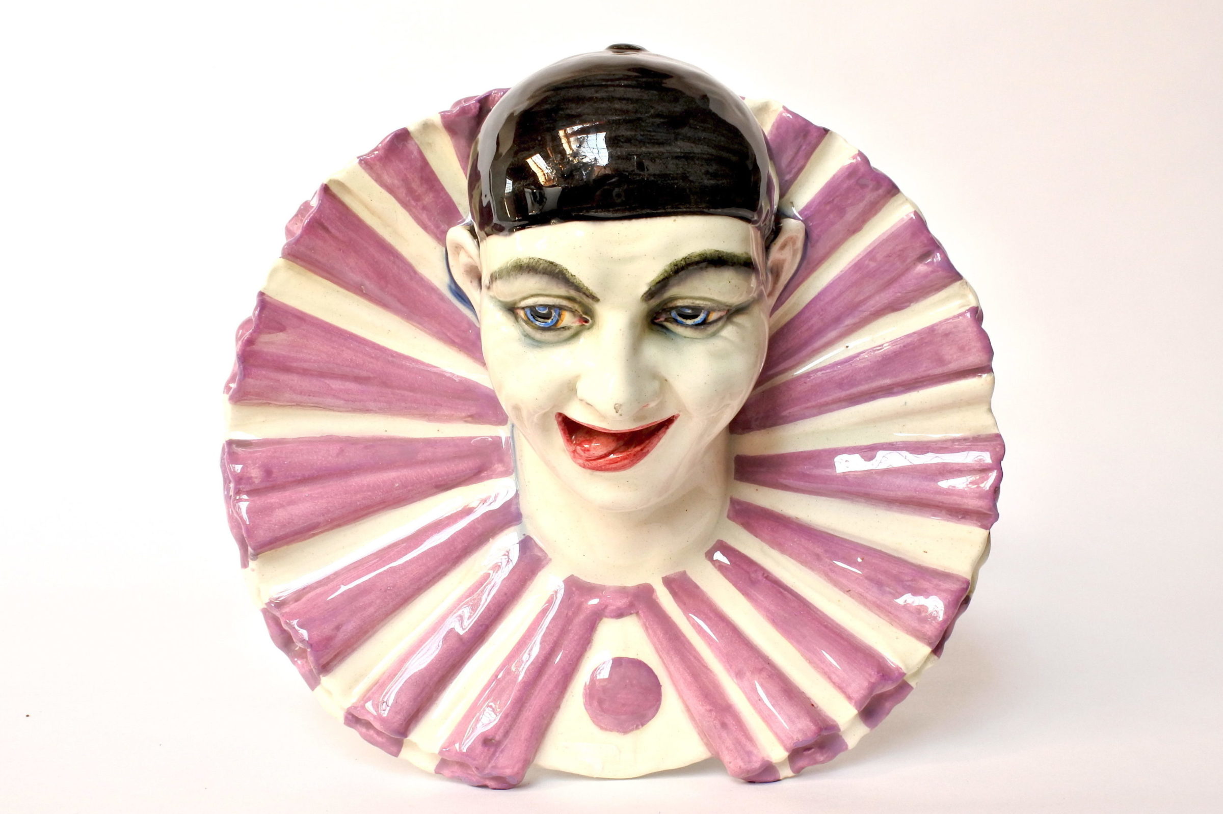 Portafiori Massier in ceramica barbotine rappresentante testa di clown - 6