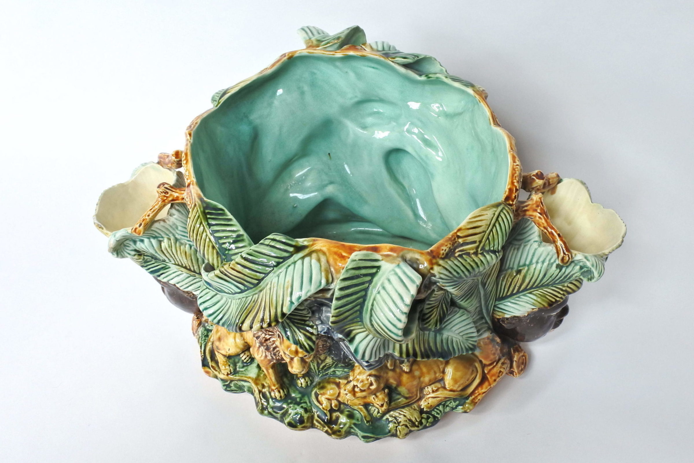 Centrotavola in ceramica barbotine con funzione di jardinière - Onnaing - 10