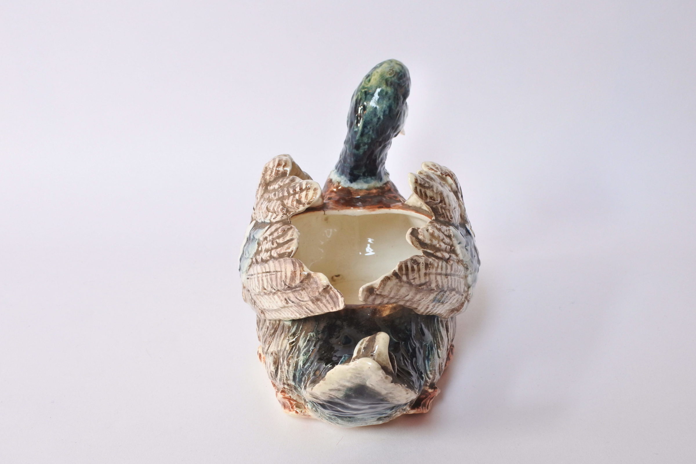 Jardinière Massier in ceramica barbotine con forma di anatra - 7