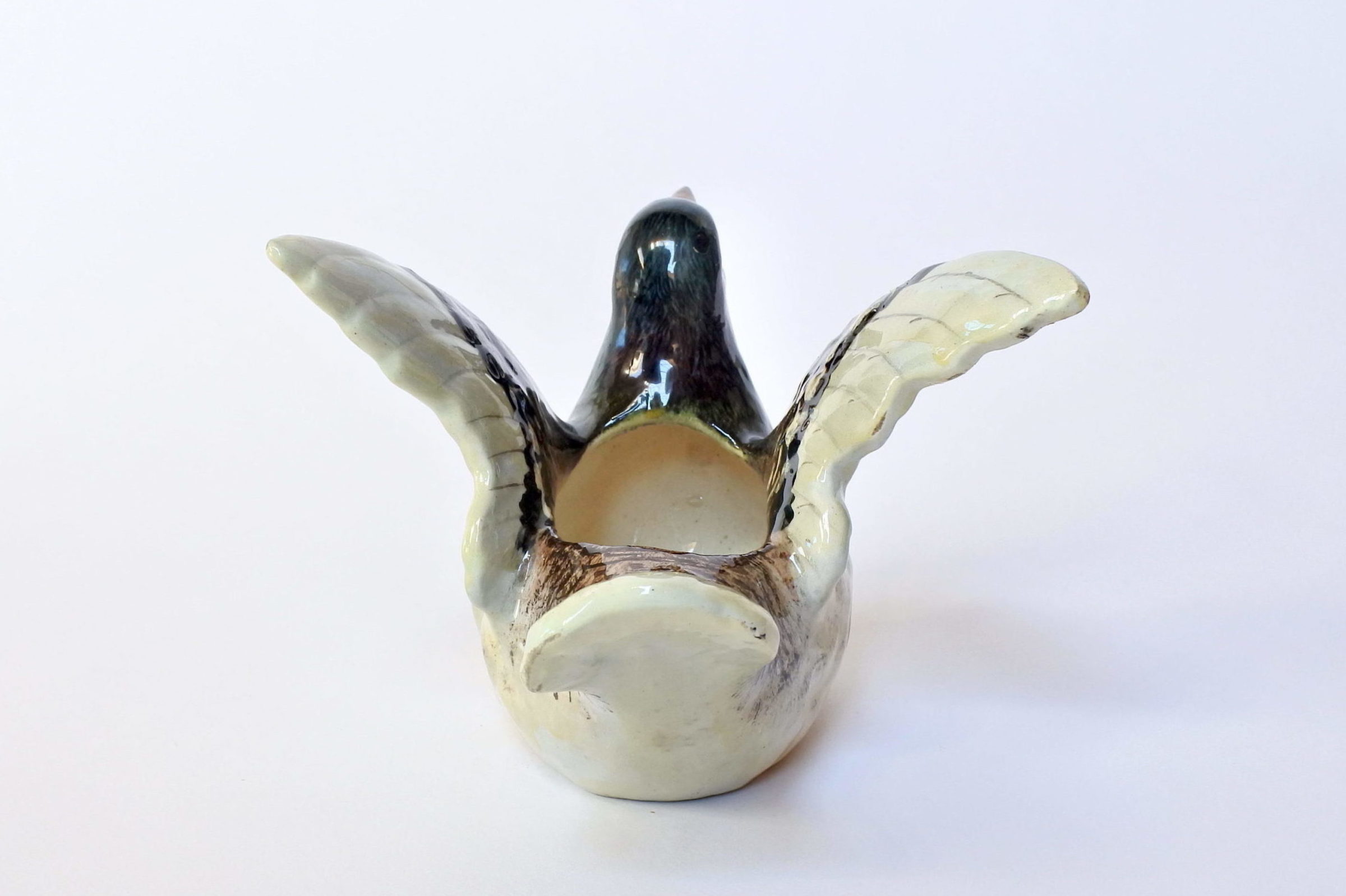 Jardinière Massier in ceramica barbotine a forma di piccione - 3