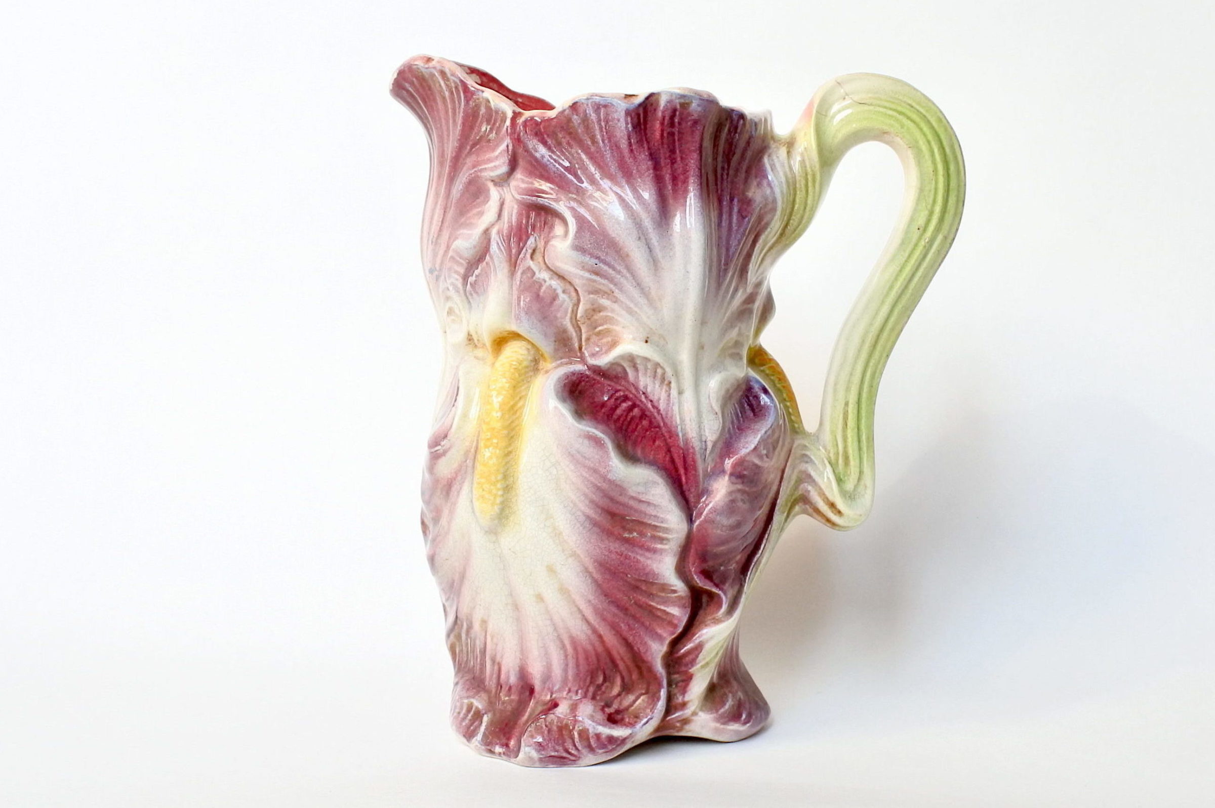 Brocca in ceramica barbotine a forma di iris - Onnaing n° 813 - 2