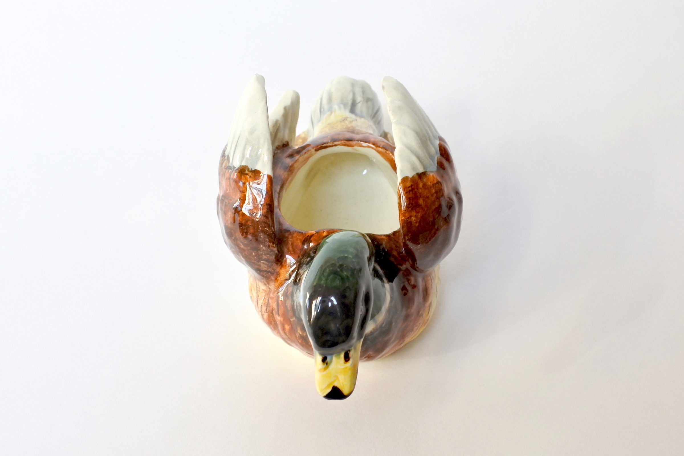 Jardinière in ceramica barbotine a forma di anatra - Delphin Massier - 6