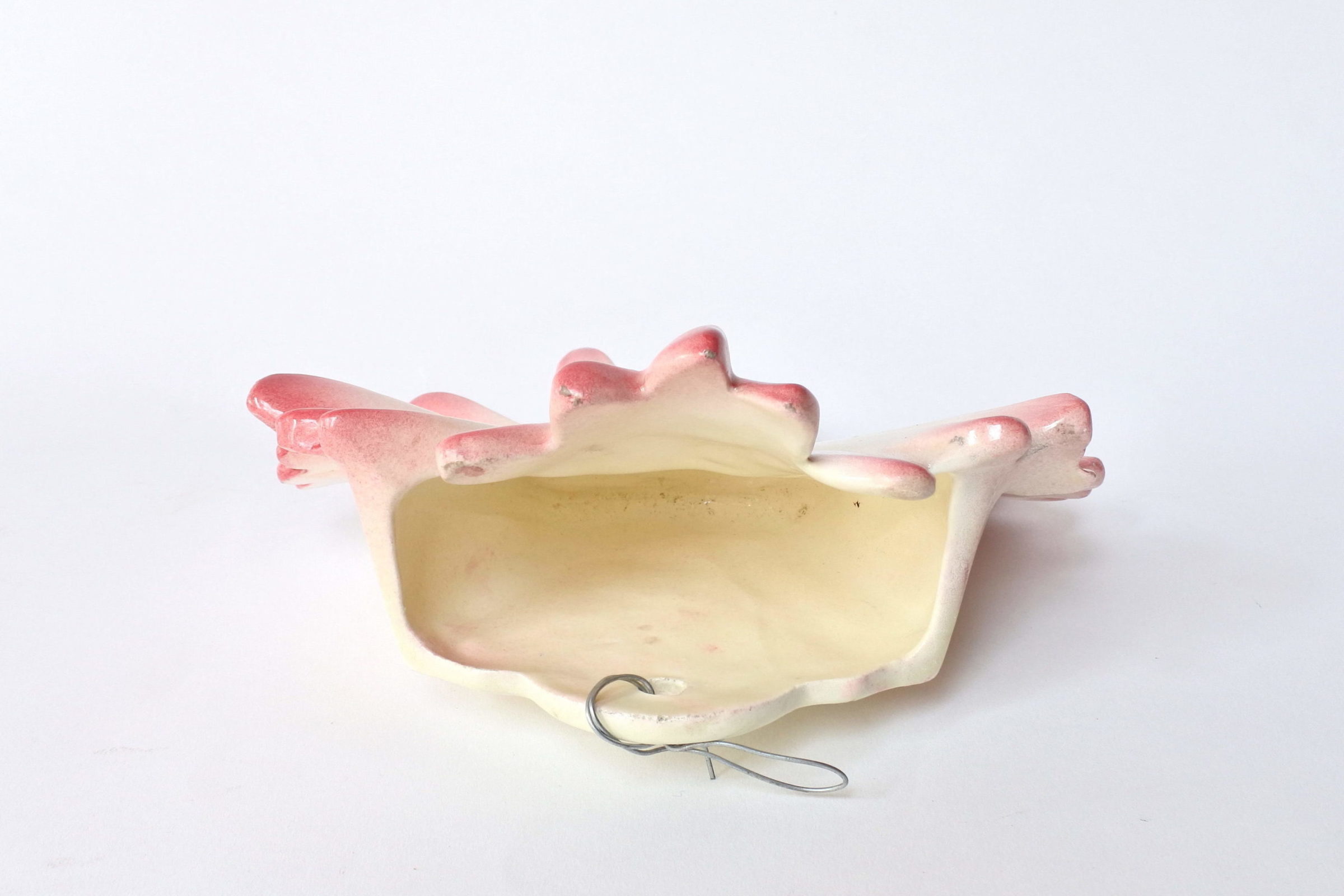 Portafiori da muro in ceramica barbotine a forma di margherita rosa - Massier - 4