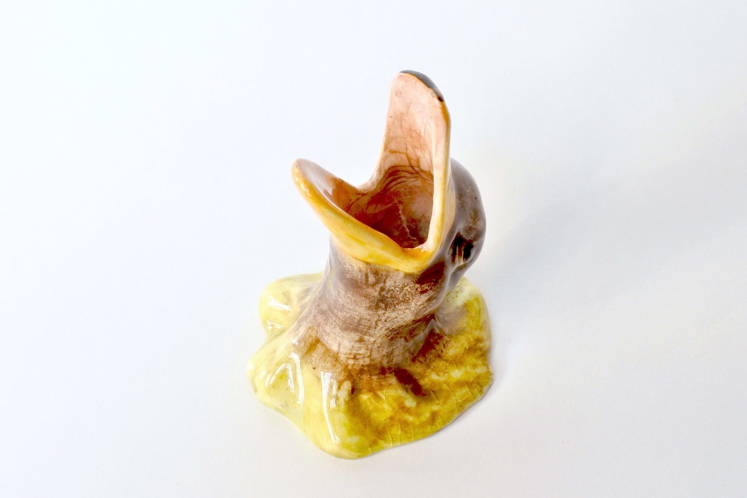 Portafiori in ceramica barbotine a forma di testa di papera - Delphin Massier - 6