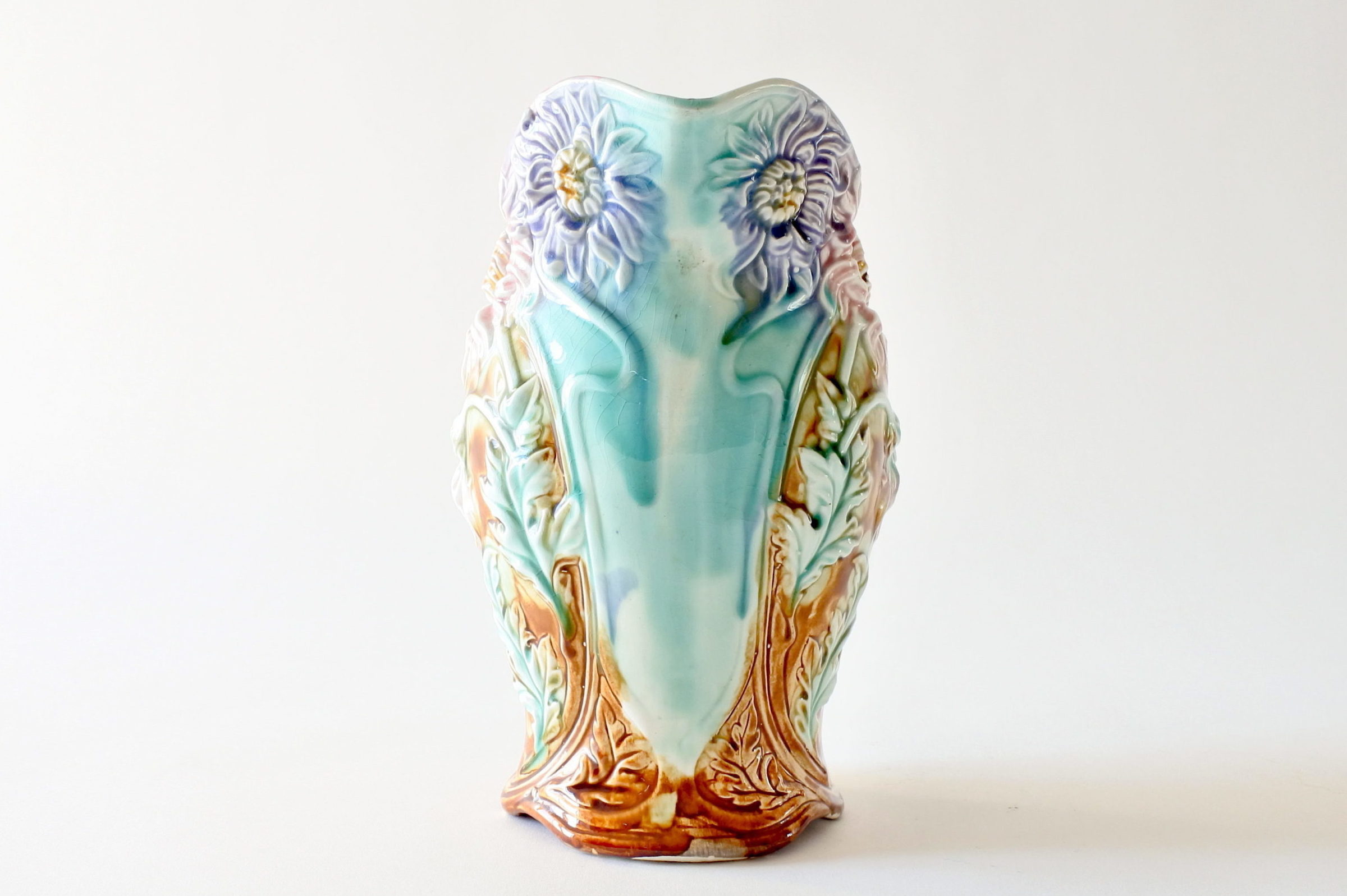 Brocca Onnaing n° 812 in ceramica barbotine con crisantemi - Chrysanthèmes - 5