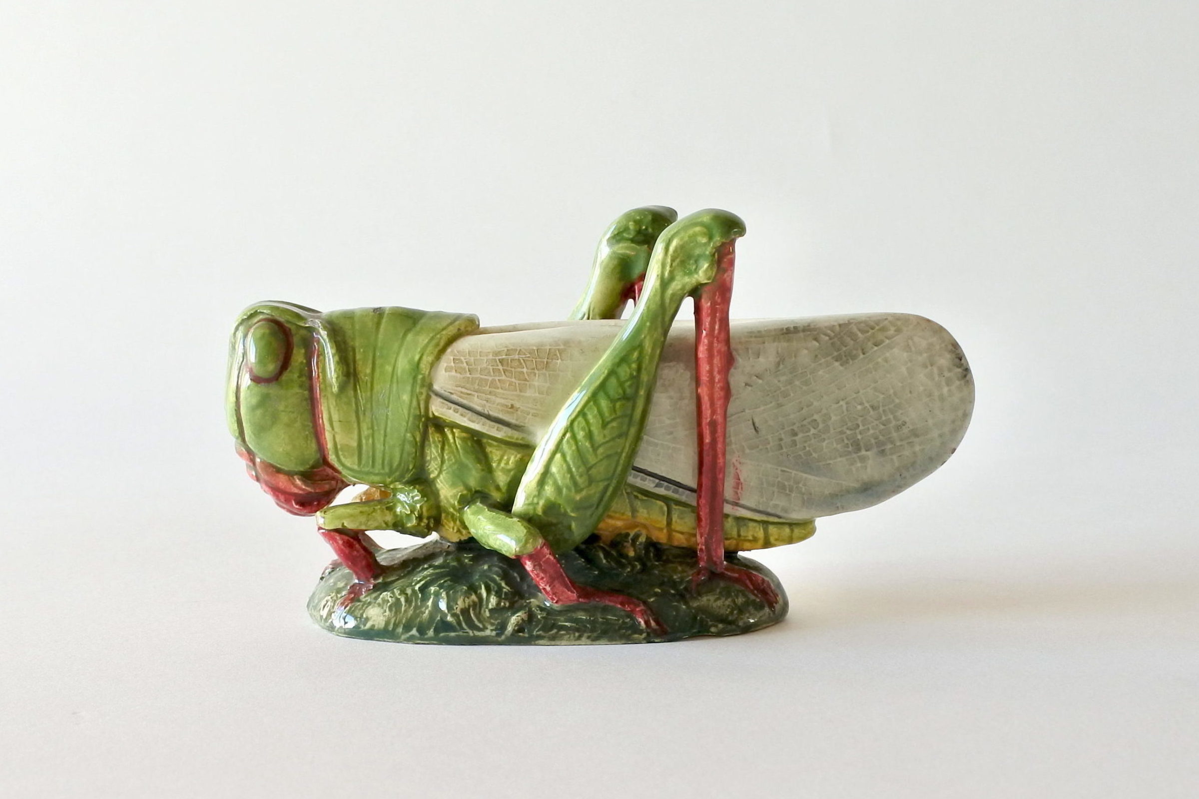 Jardinière Massier in ceramica barbotine a forma di cavalletta - Delphin Massier - 2