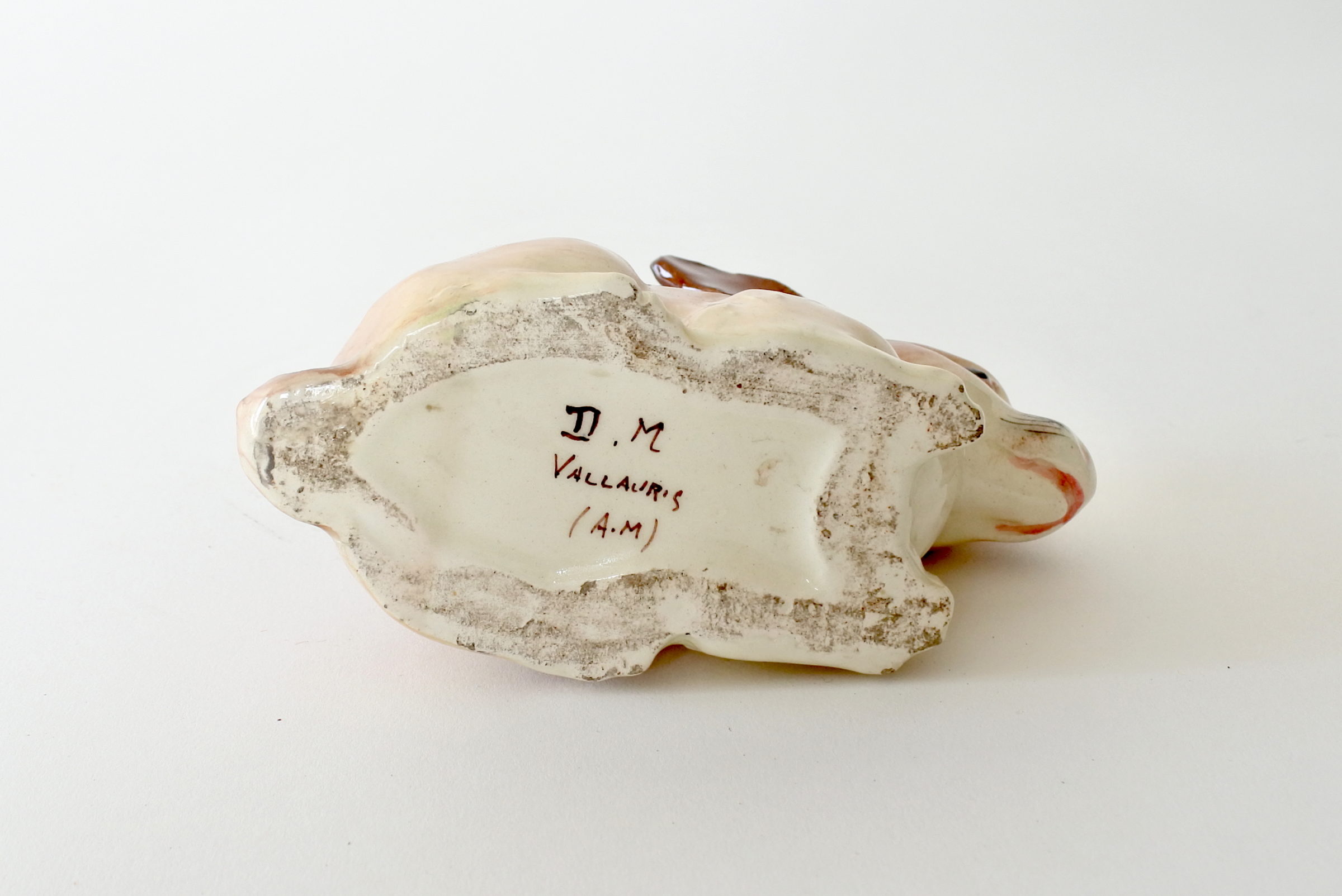 Jardinière di Delphin Massier in ceramica barbotine a forma di leprotto - 7