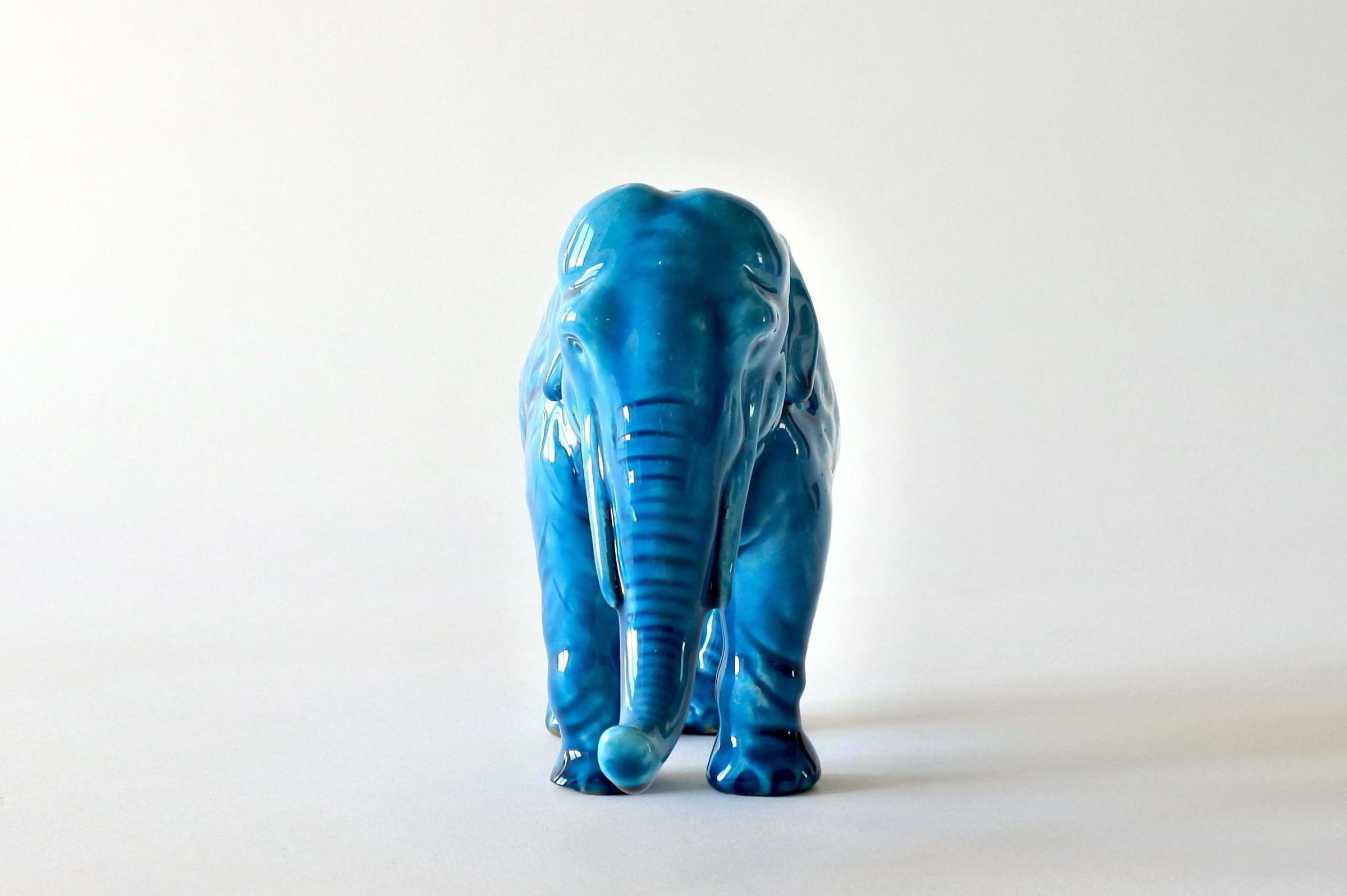 Jardinière Massier in ceramica barbotine a forma di elefante - 5