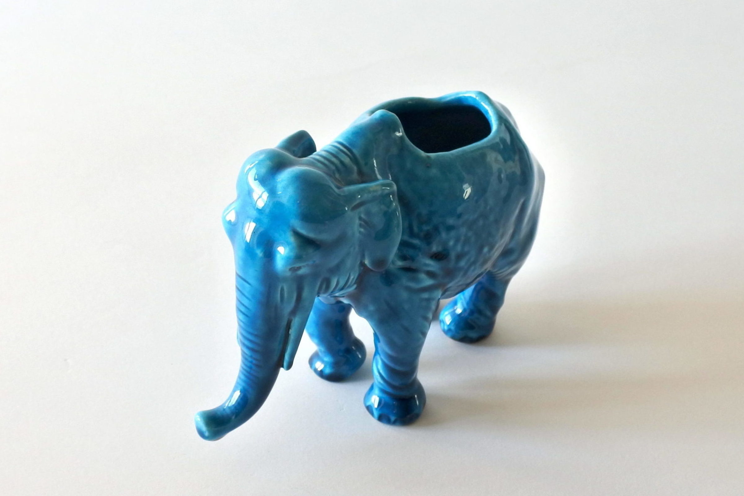 Jardinière Massier in ceramica barbotine a forma di elefante - 6