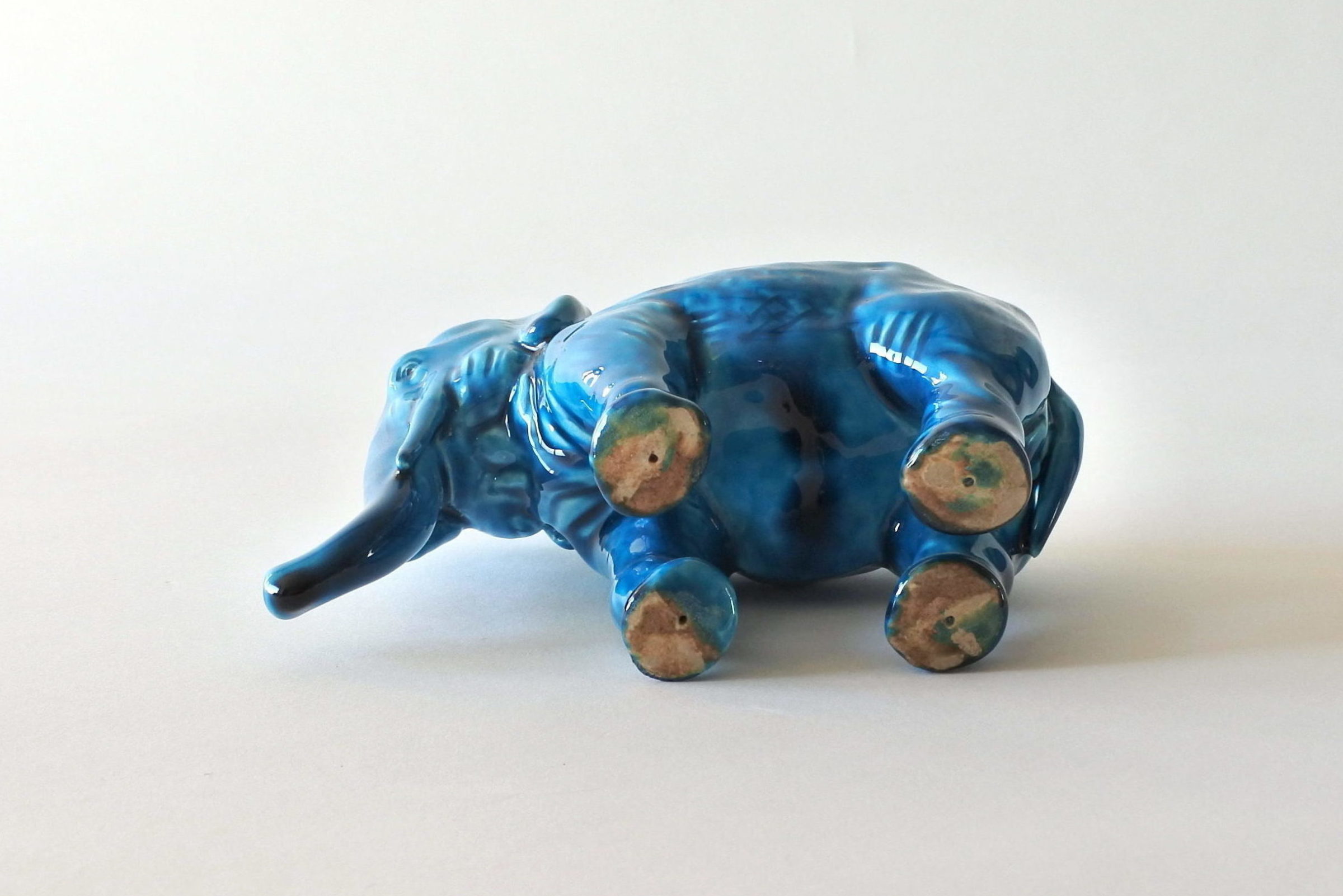Jardinière Massier in ceramica barbotine a forma di elefante - 7