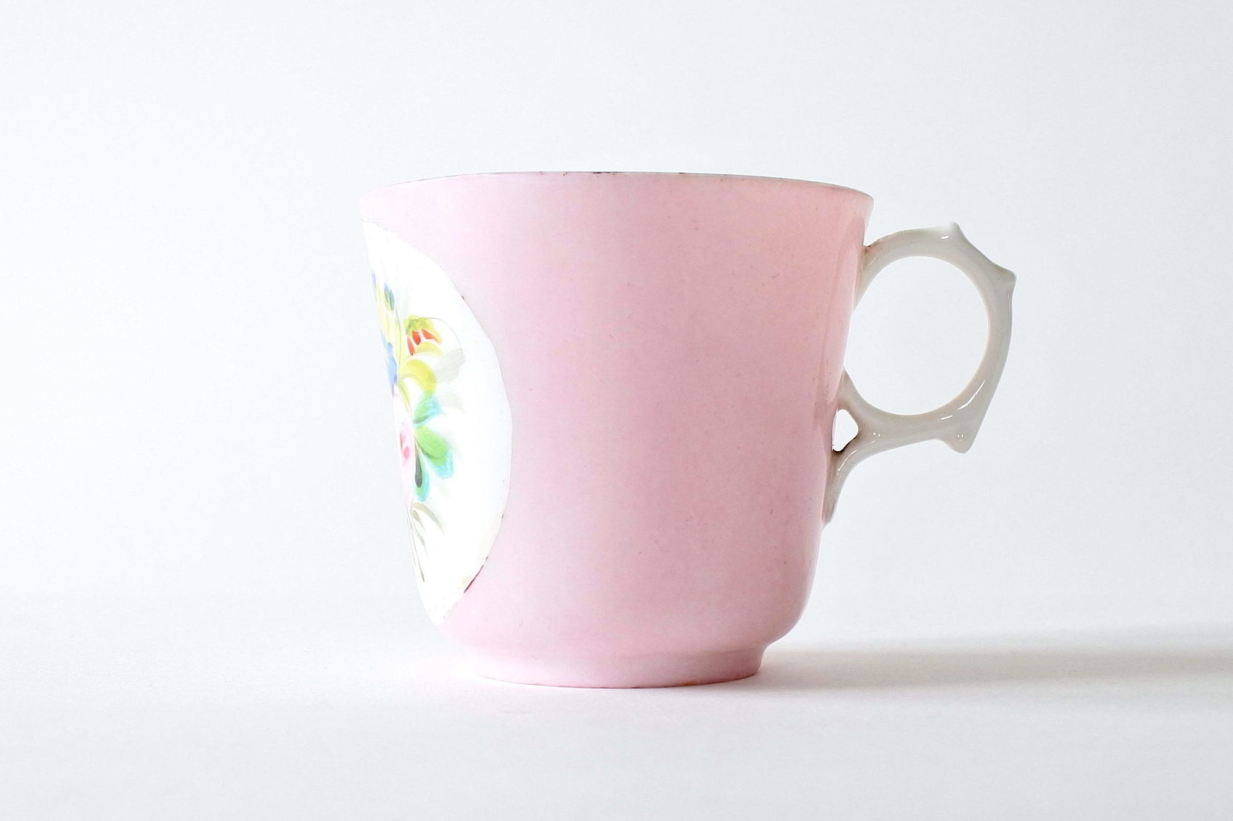 Tazzina antica da caffè in porcellana Vecchia Parigi con fiori - 4