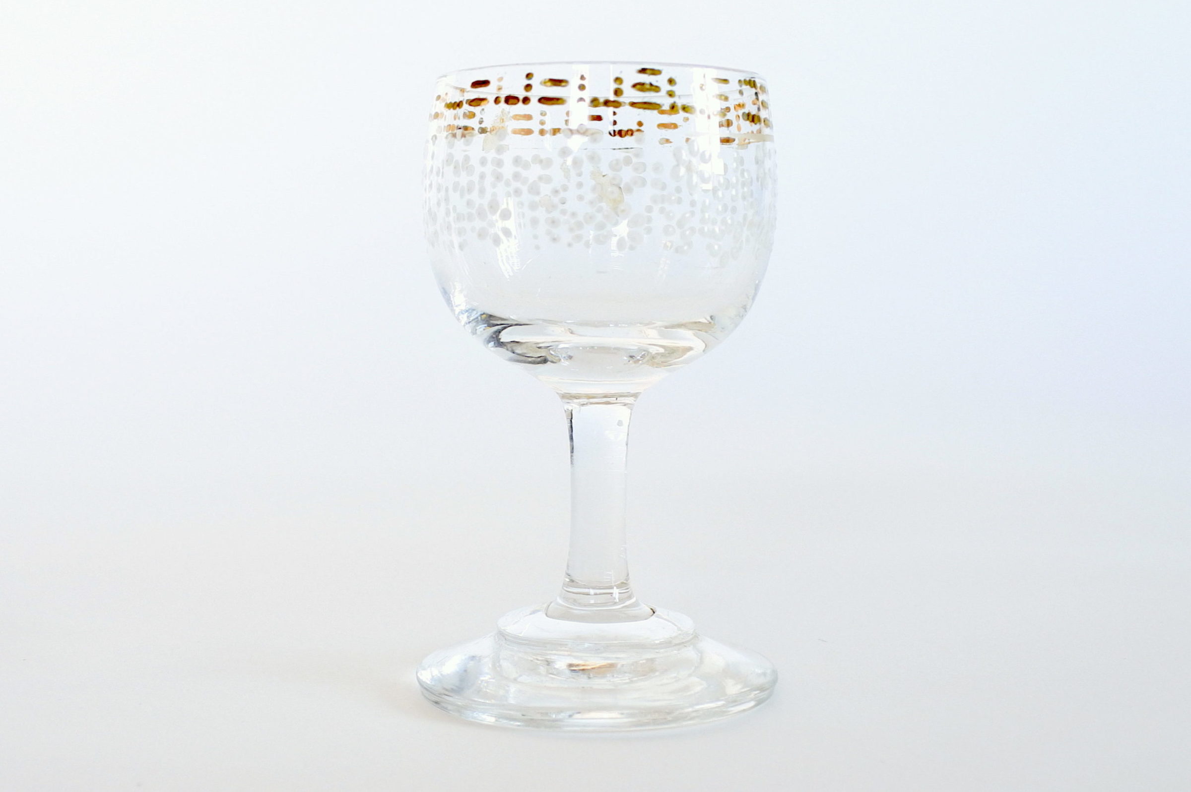 Bicchierino da liquore a calice in vetro soffiato con coppa tonda