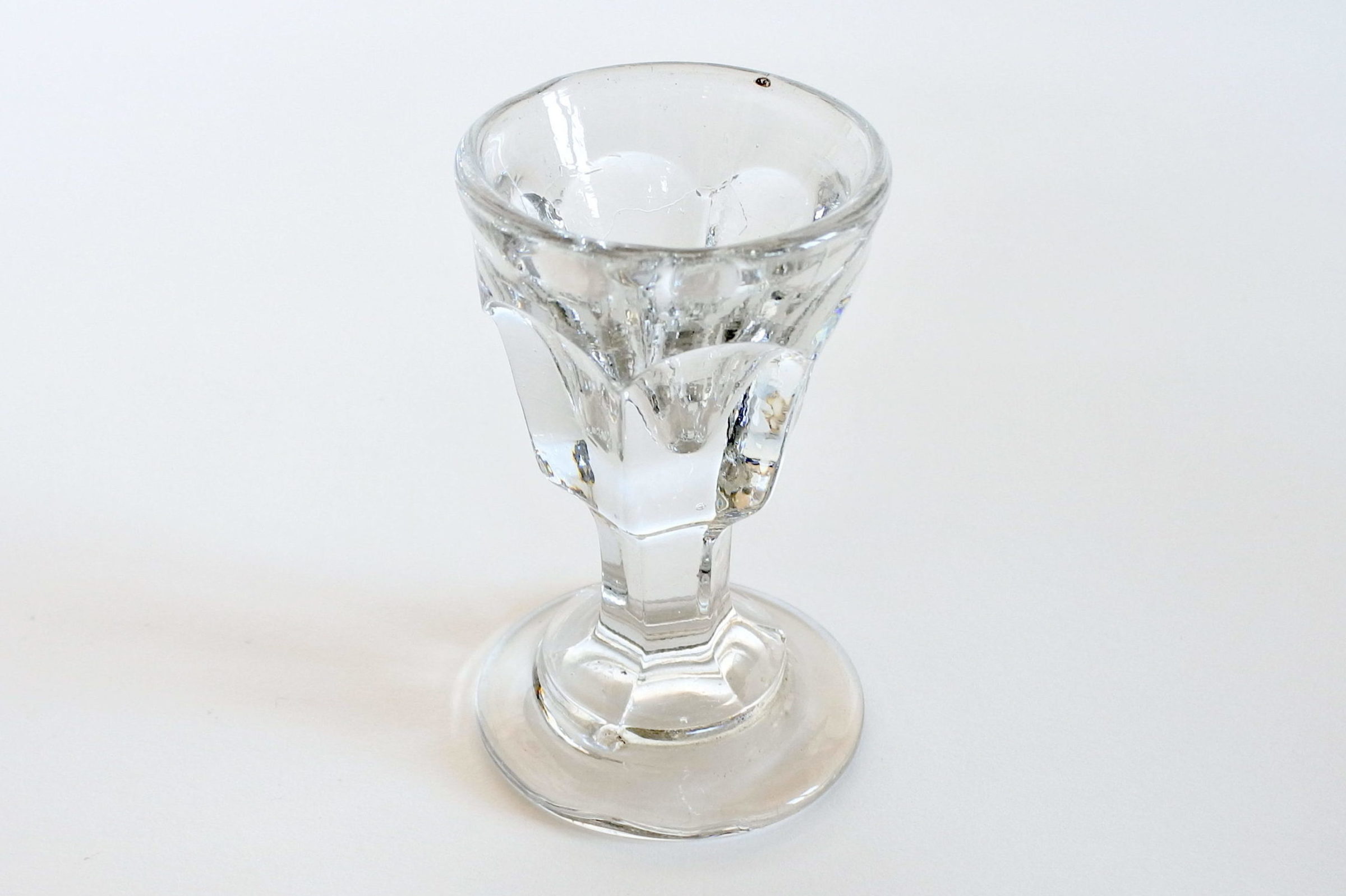 Bicchierino da liquore a calice in vetro soffiato spesso - 2