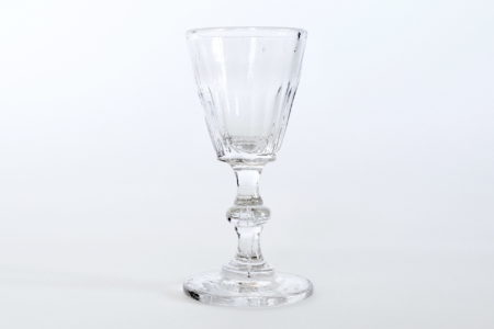 Bicchierino da liquore a calice in vetro soffiato trasparente