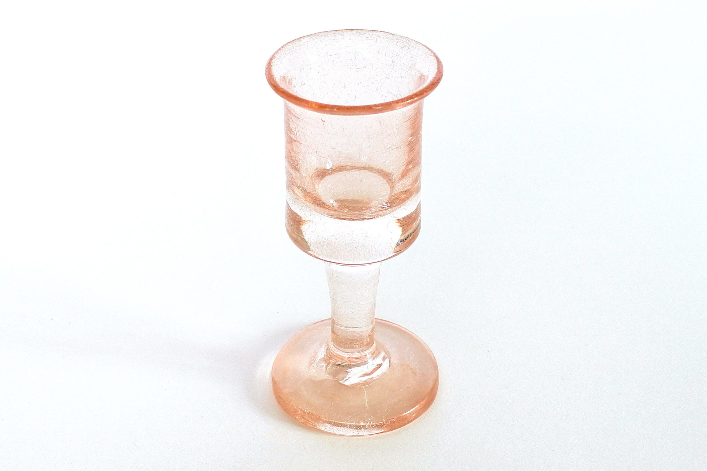 Bicchierino da liquore con fondo ridotto in vetro soffiato rosa - 2