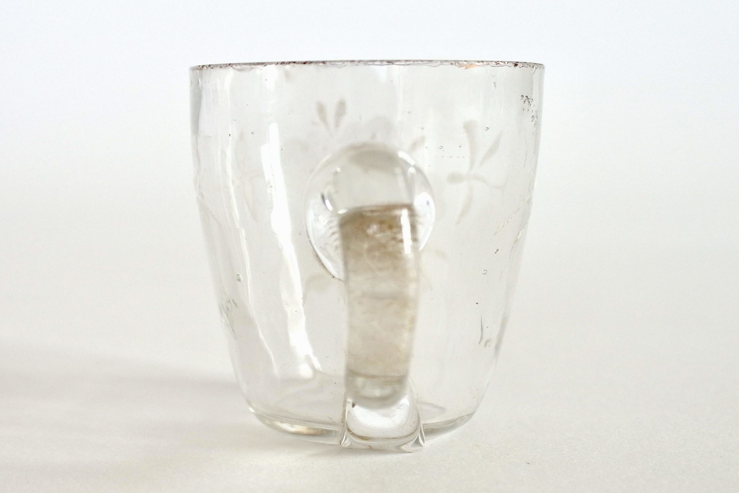 Bicchierino da liquore con manico in vetro soffiato trasparente - 2