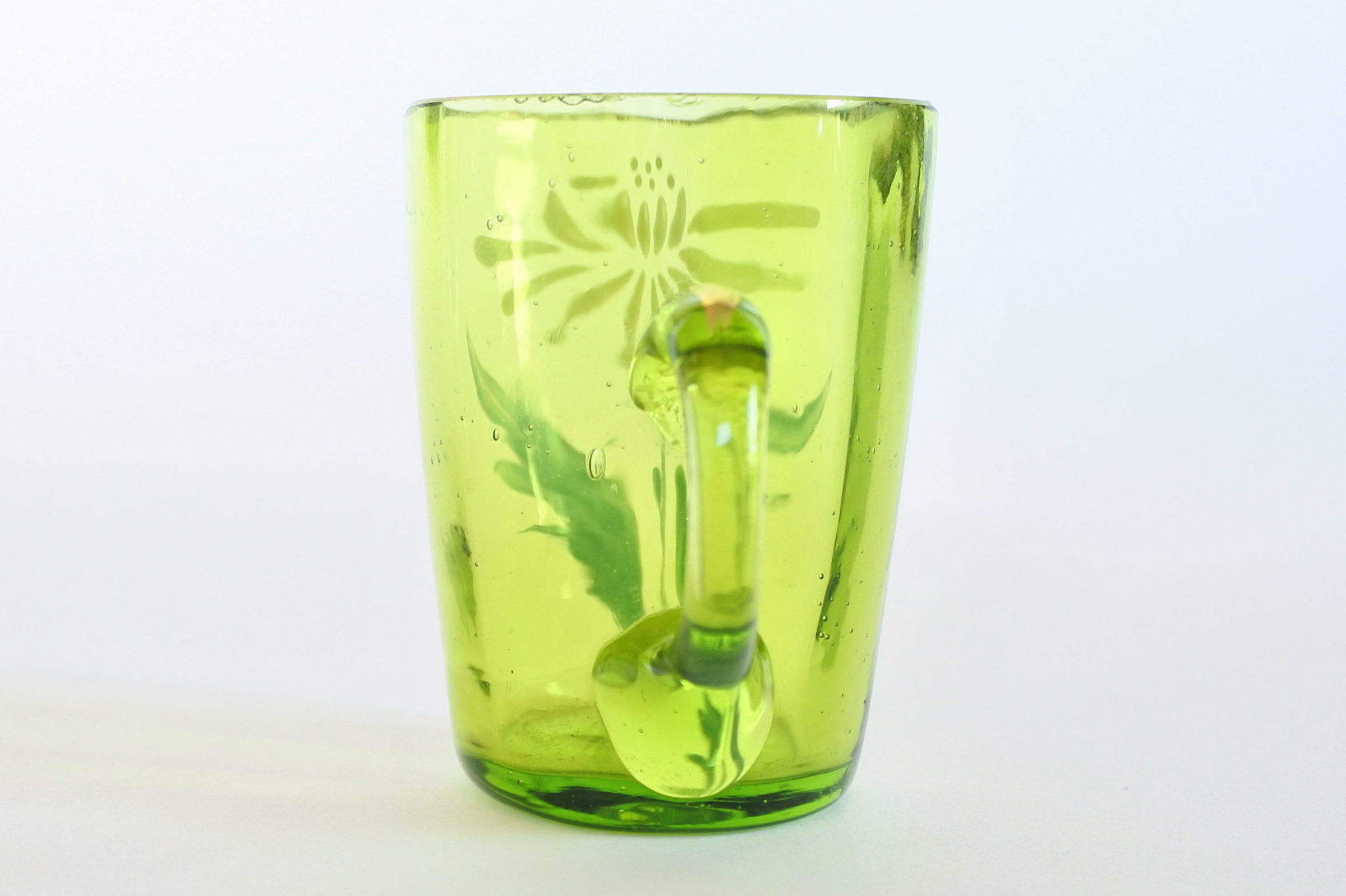 Bicchierino da rosolio in vetro soffiato verde - 2