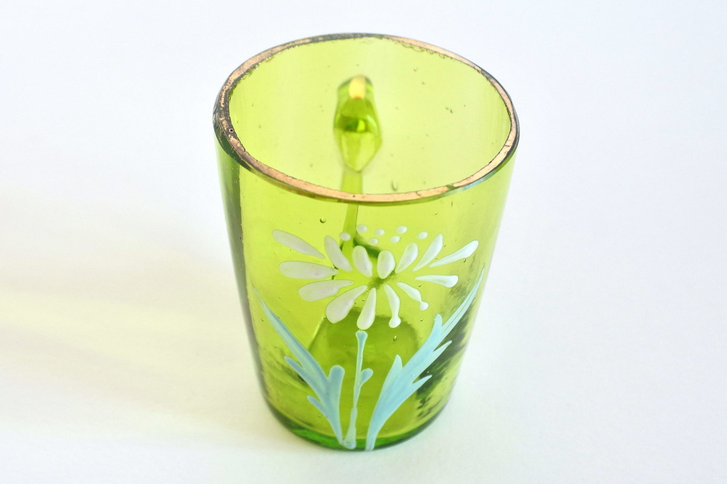 Bicchierino da rosolio in vetro soffiato verde - 4