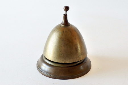 Campanello da banco in bronzo con funzionamento a percussione
