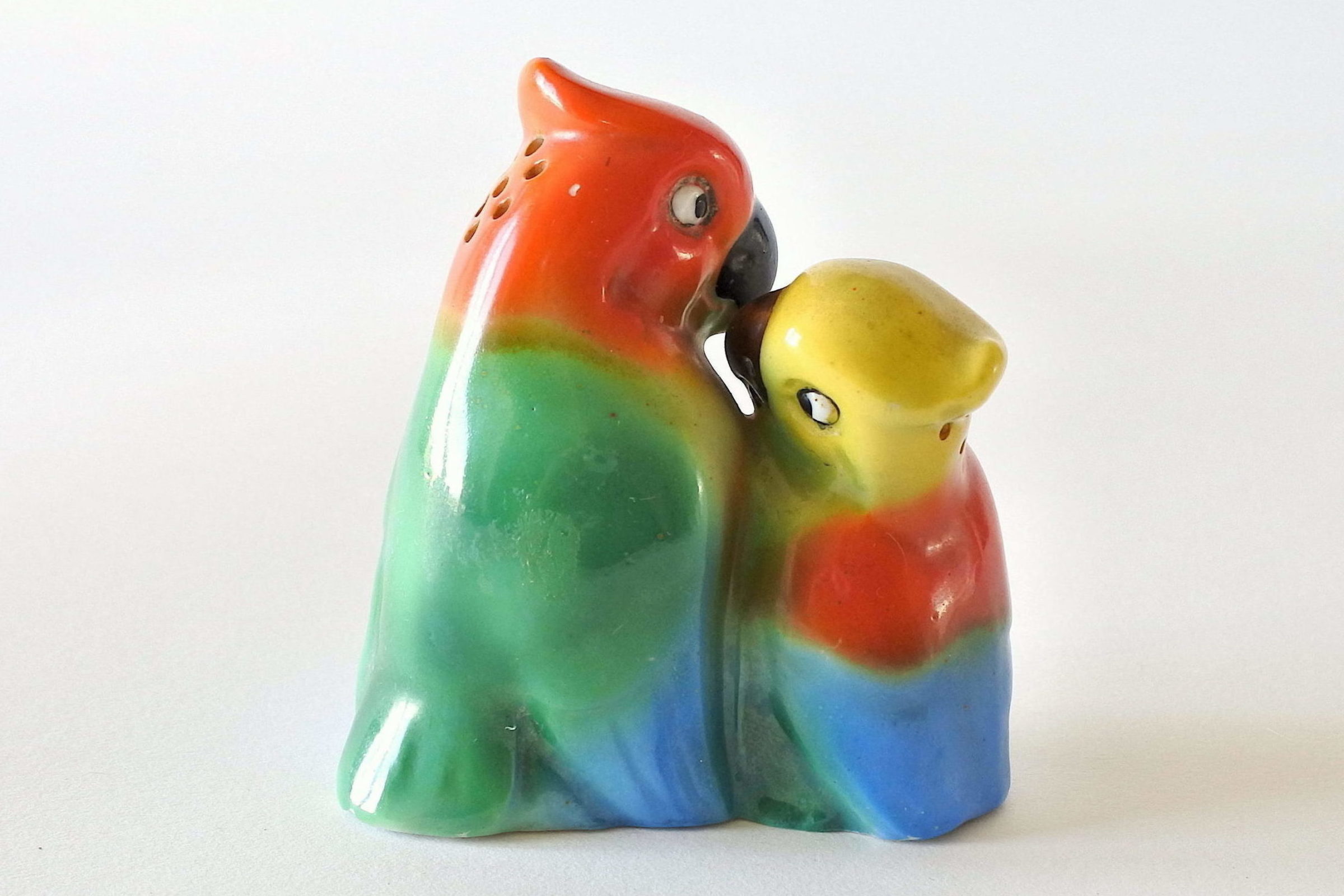 Porta sale e pepe in ceramica a forma di pappagalli - 2