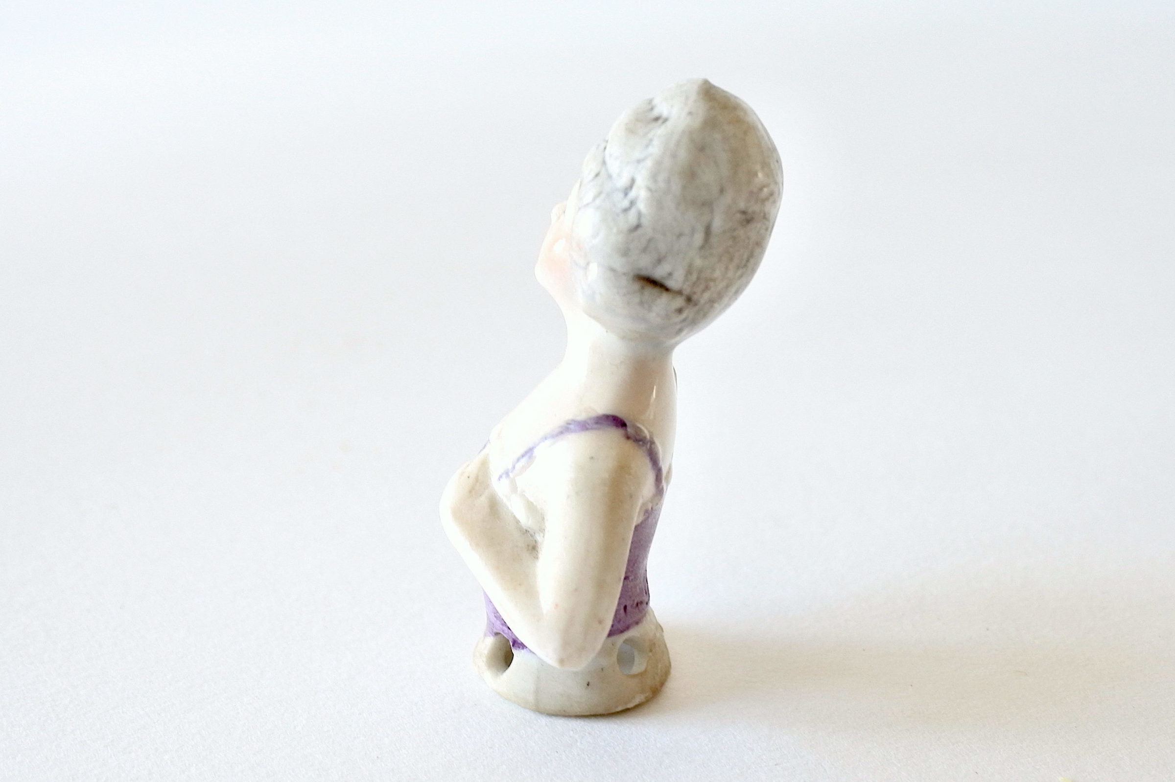 Statuina di donna in ceramica a forma di marquise - Demi poupée - 2