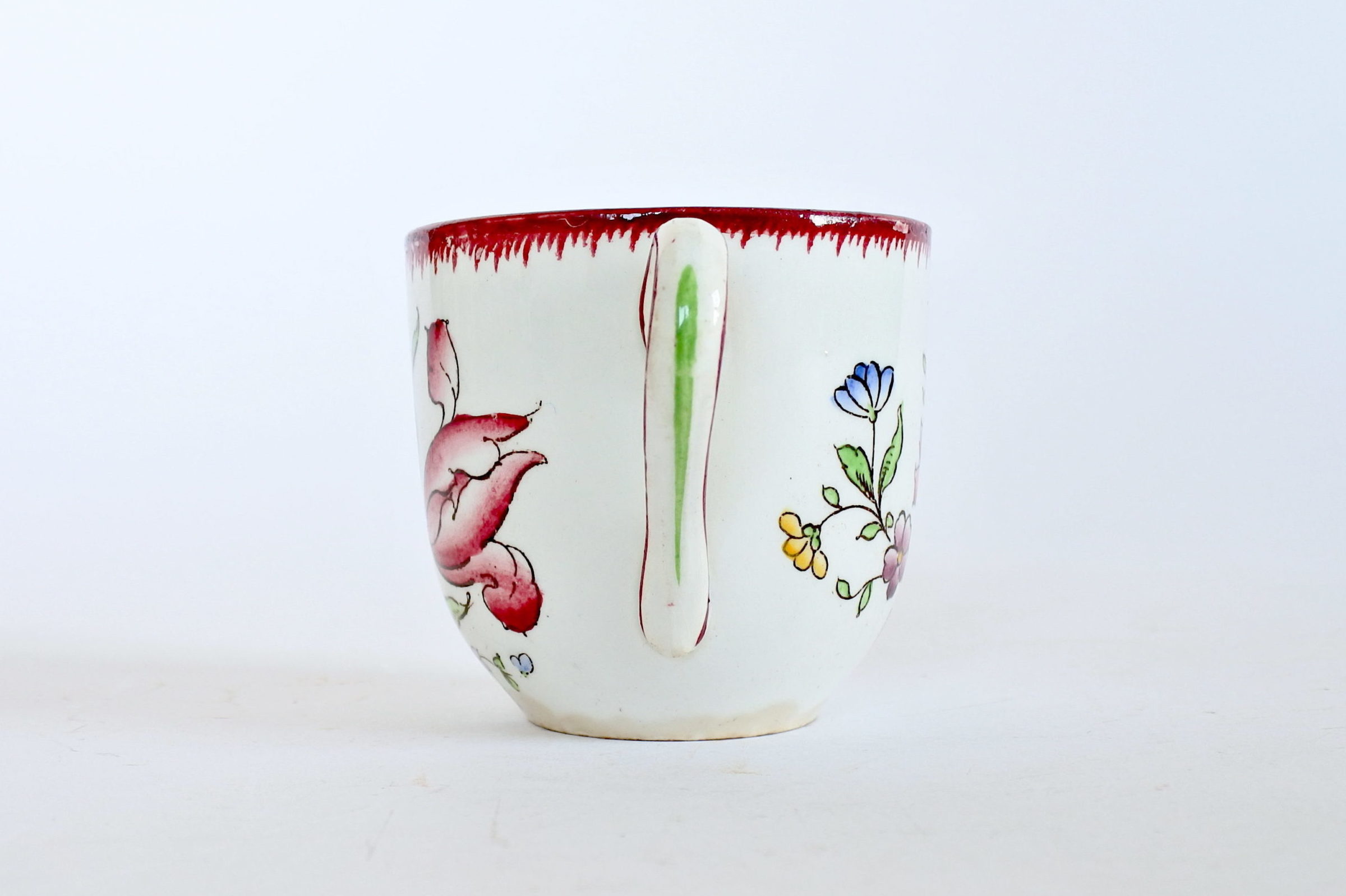 Tazzina Sarreguemines in ceramica con tulipano e fiori di campo - 6