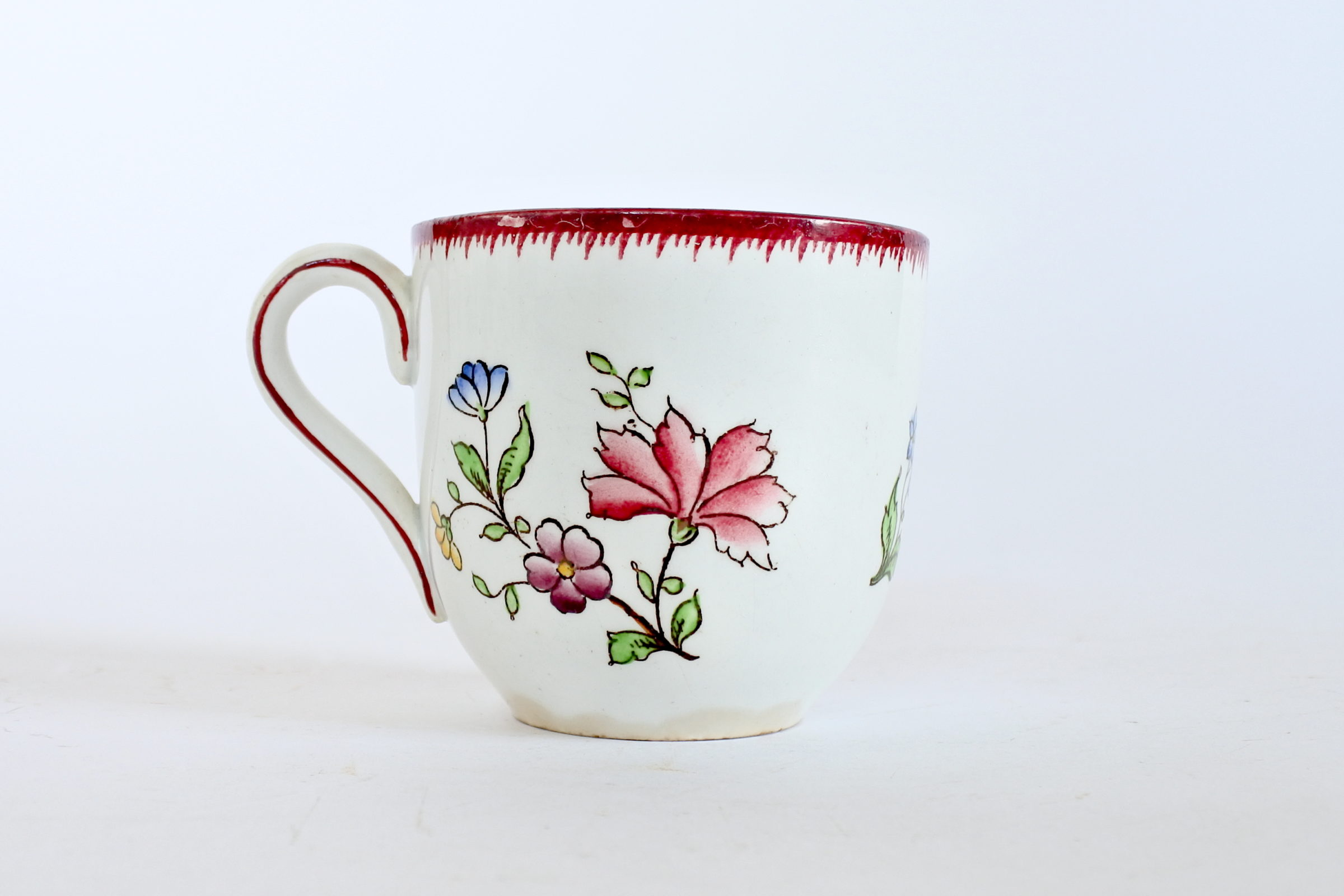 Tazzina Sarreguemines in ceramica con tulipano e fiori di campo - 7