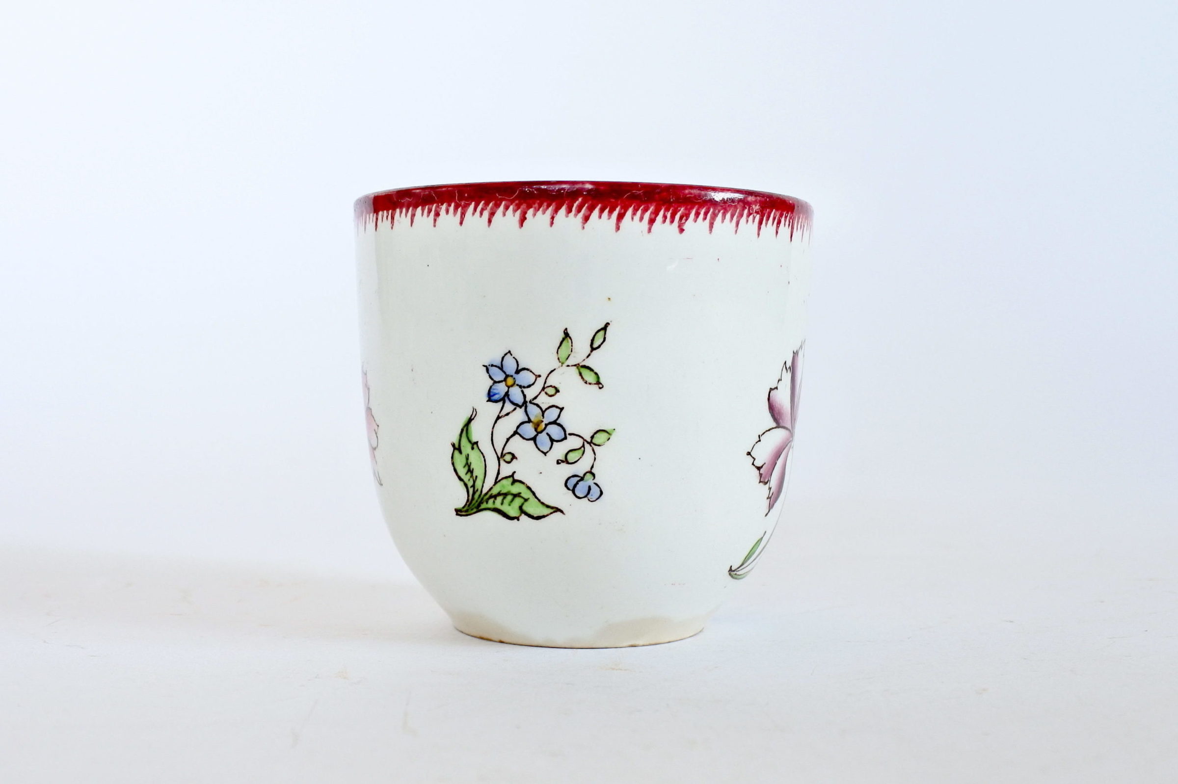 Tazzina Sarreguemines in ceramica con tulipano e fiori di campo - 8