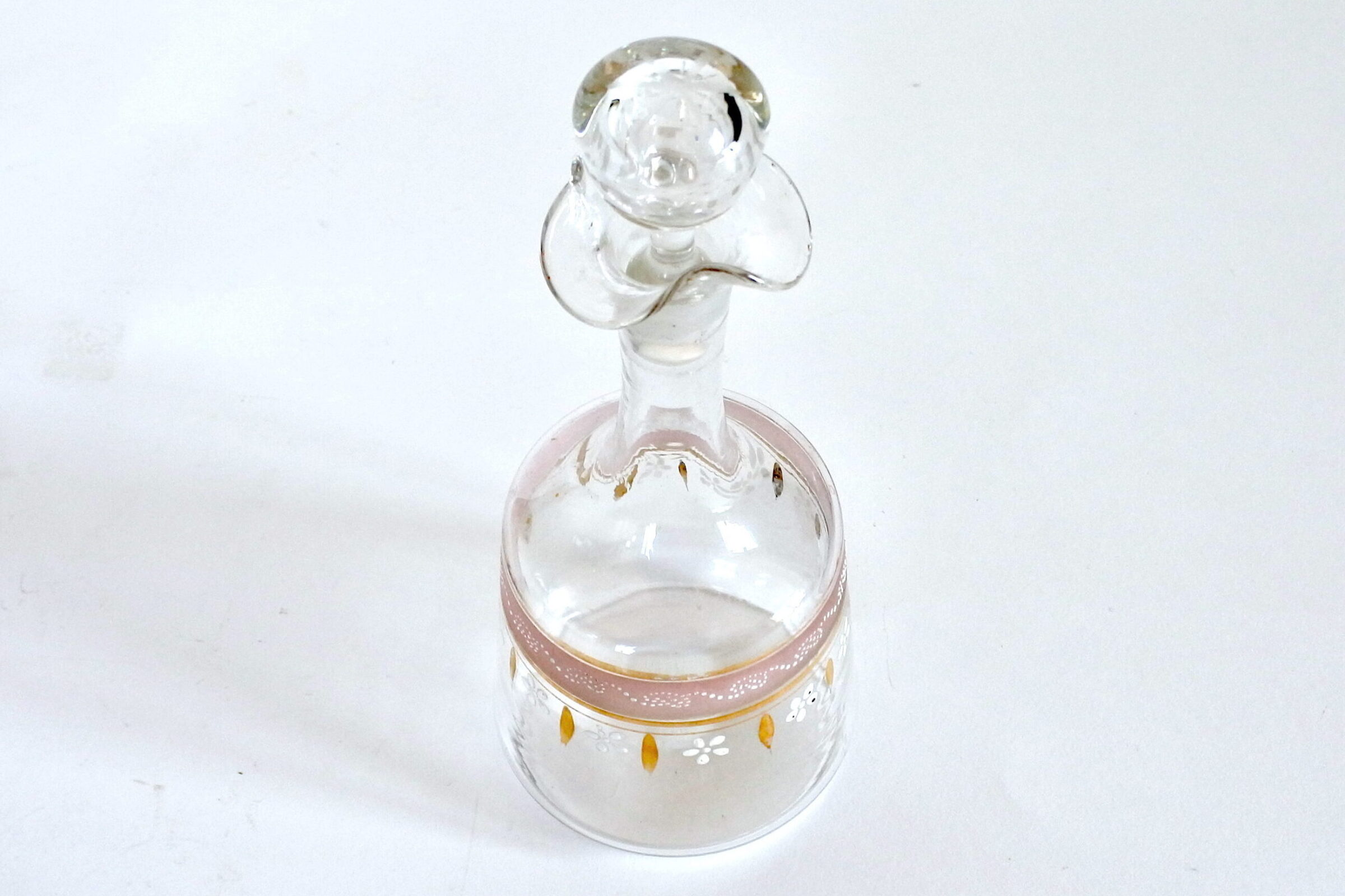 Bottiglia da liquore in vetro trasparente con decori a smalto e oro - 2