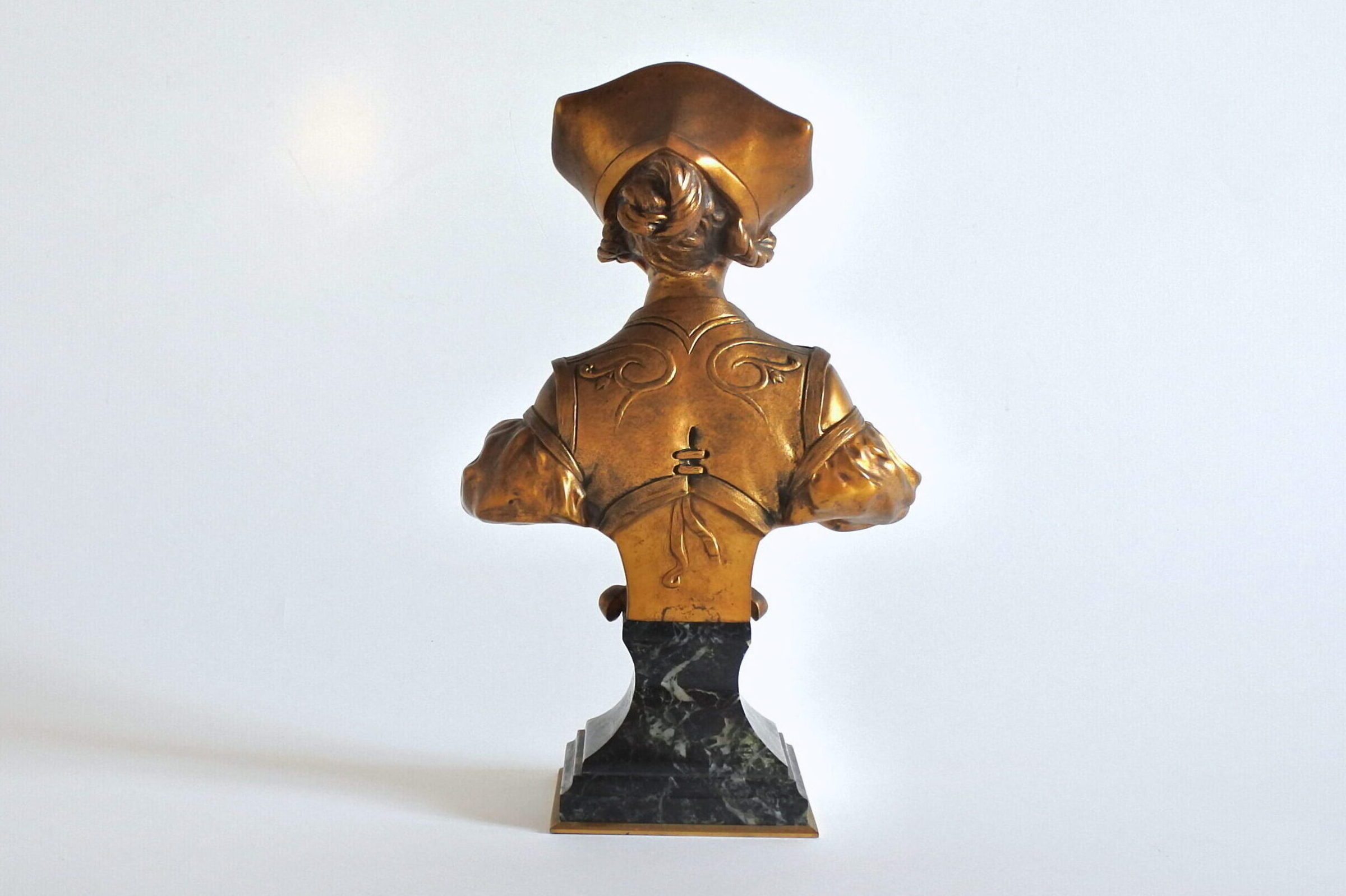 Busto di donna art nouveau in bronzo e avorio - Francois Alphonse Piquemal - 4