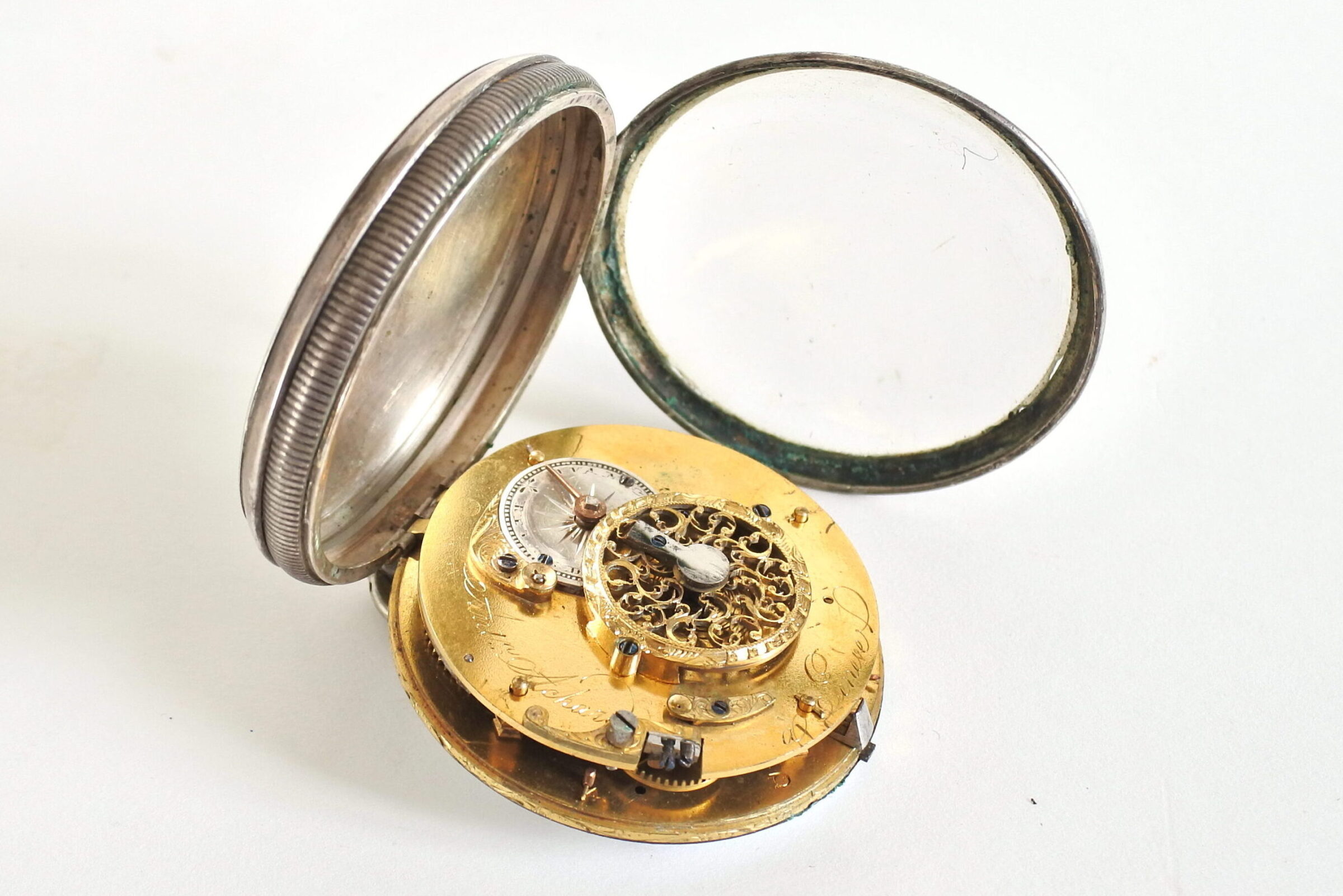 Orologio da tasca a ribaltina con cassa in argento Antoine Achard Geneve - 4