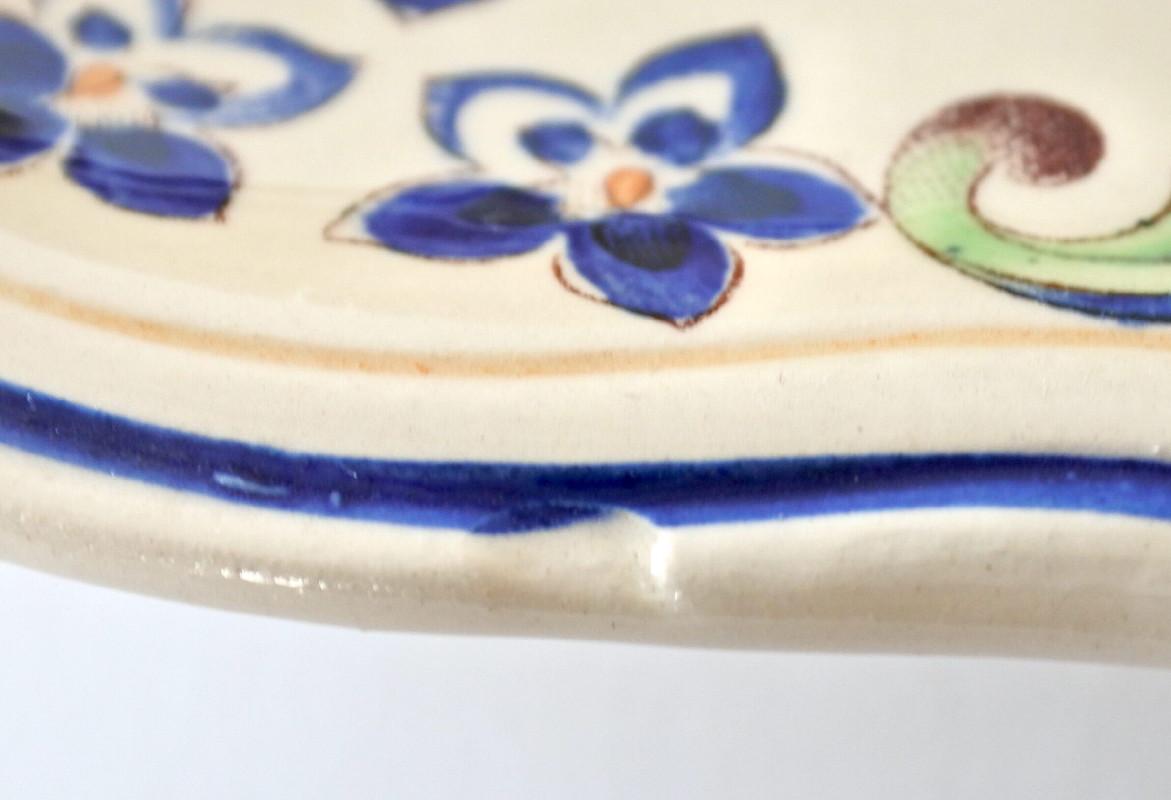 3 piatti in ceramica di Longchamp con uccellino e fiori - 4