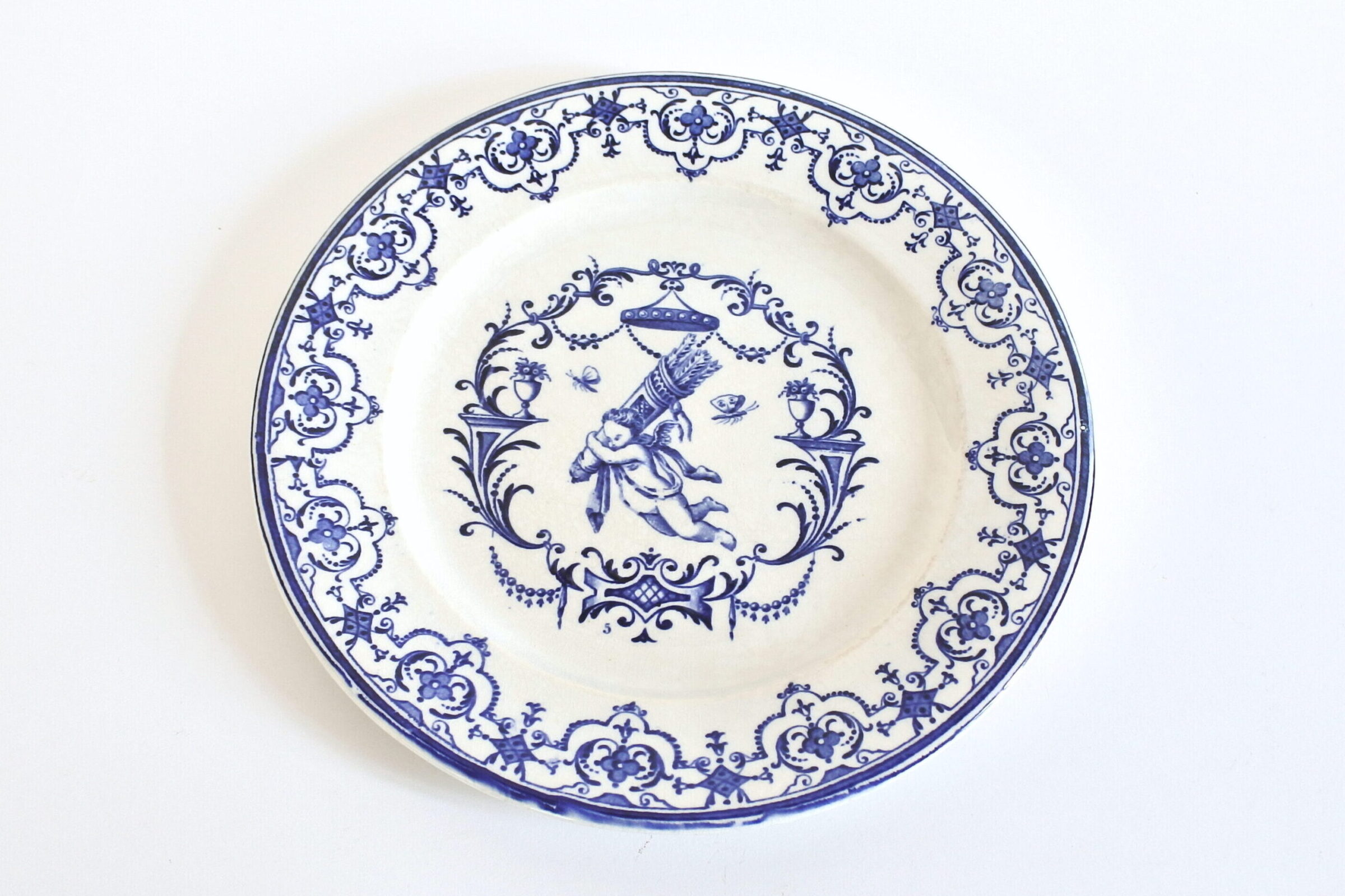 6 piatti in ceramica con angeli di Jules Vieillard a Bordeaux - 12