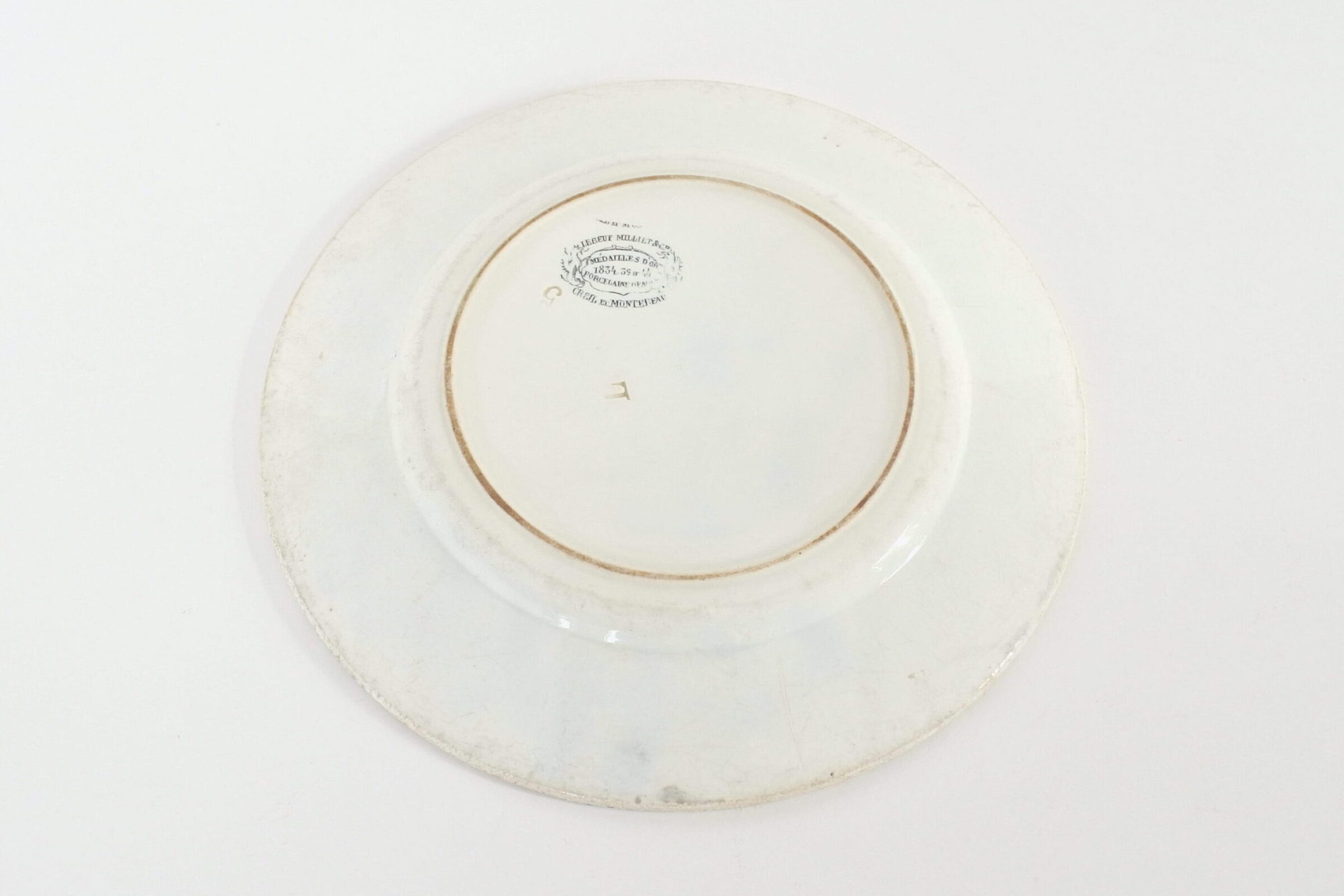 Piatto in porcellana con decoro Napoleonico - Creil et Montereau - 2