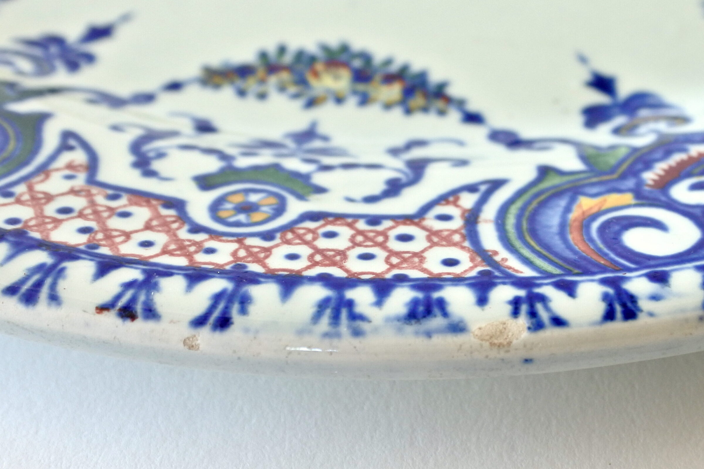6 piatti da frutta in ceramica di Gien del 1860 con decoro di Rouen - 4