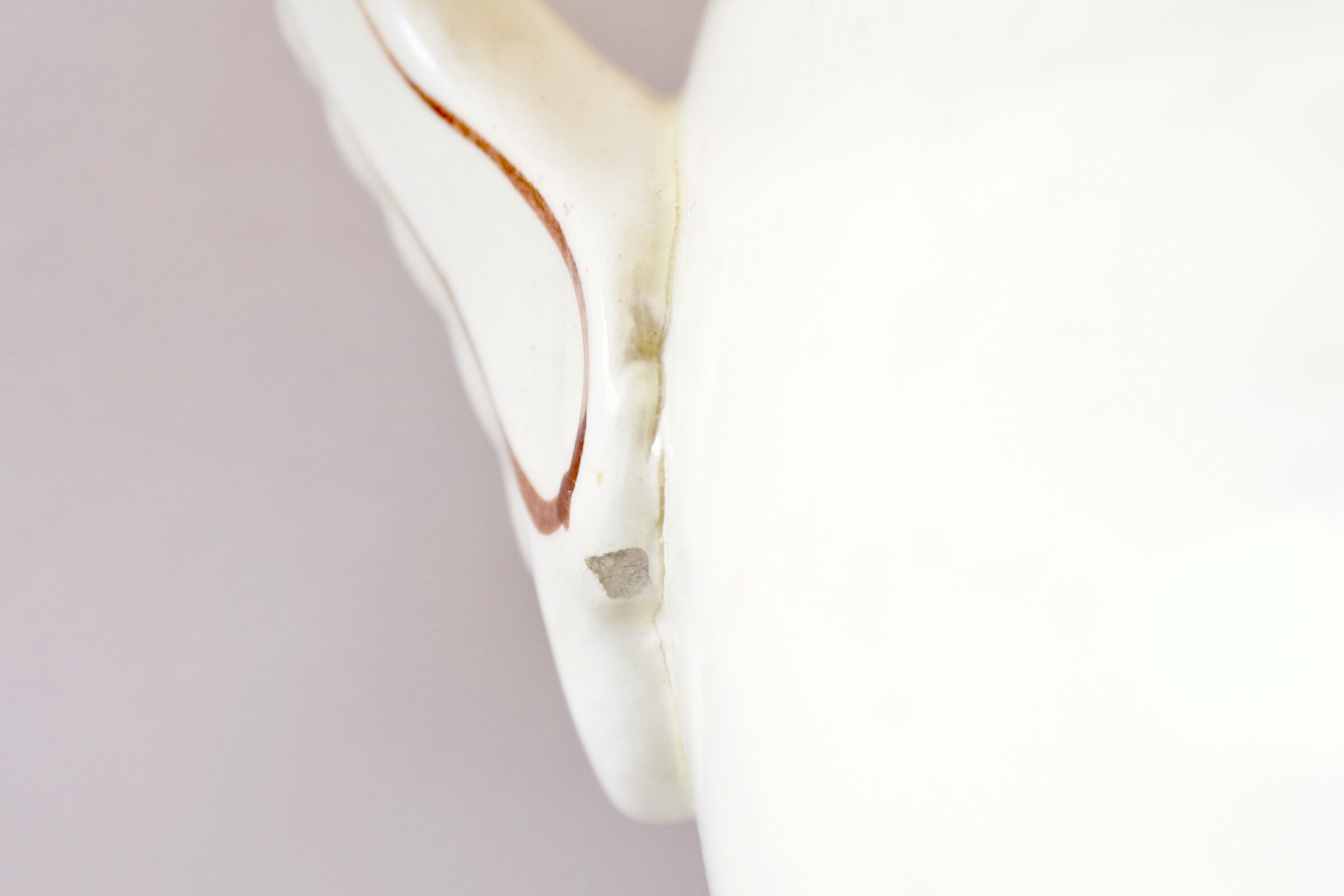 Zuppiera in ceramica di Salins con decoro floreale su fondo avorio - 7