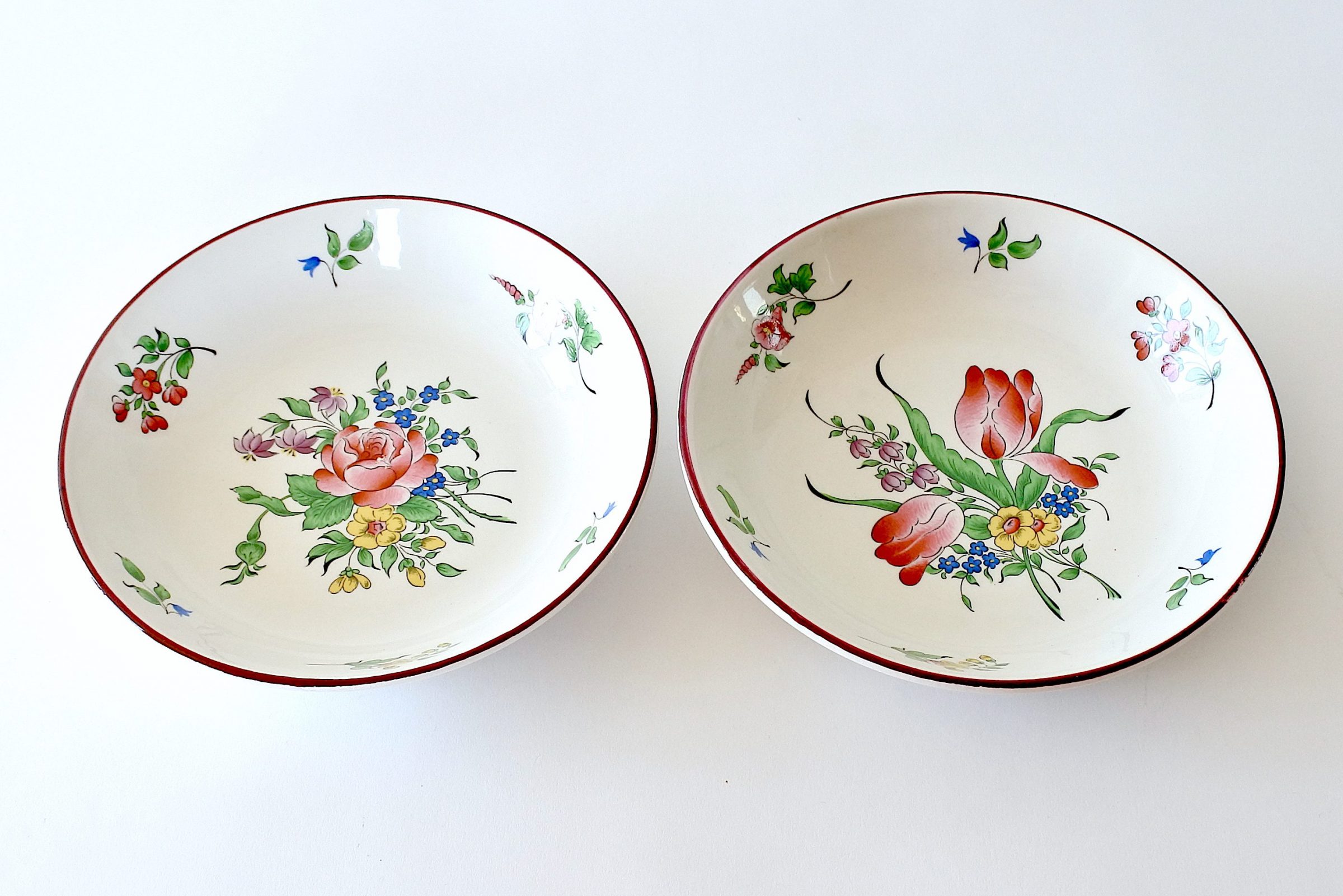 Servizio da tavola Reverbere in ceramica di Luneville con fiori policromi - 12